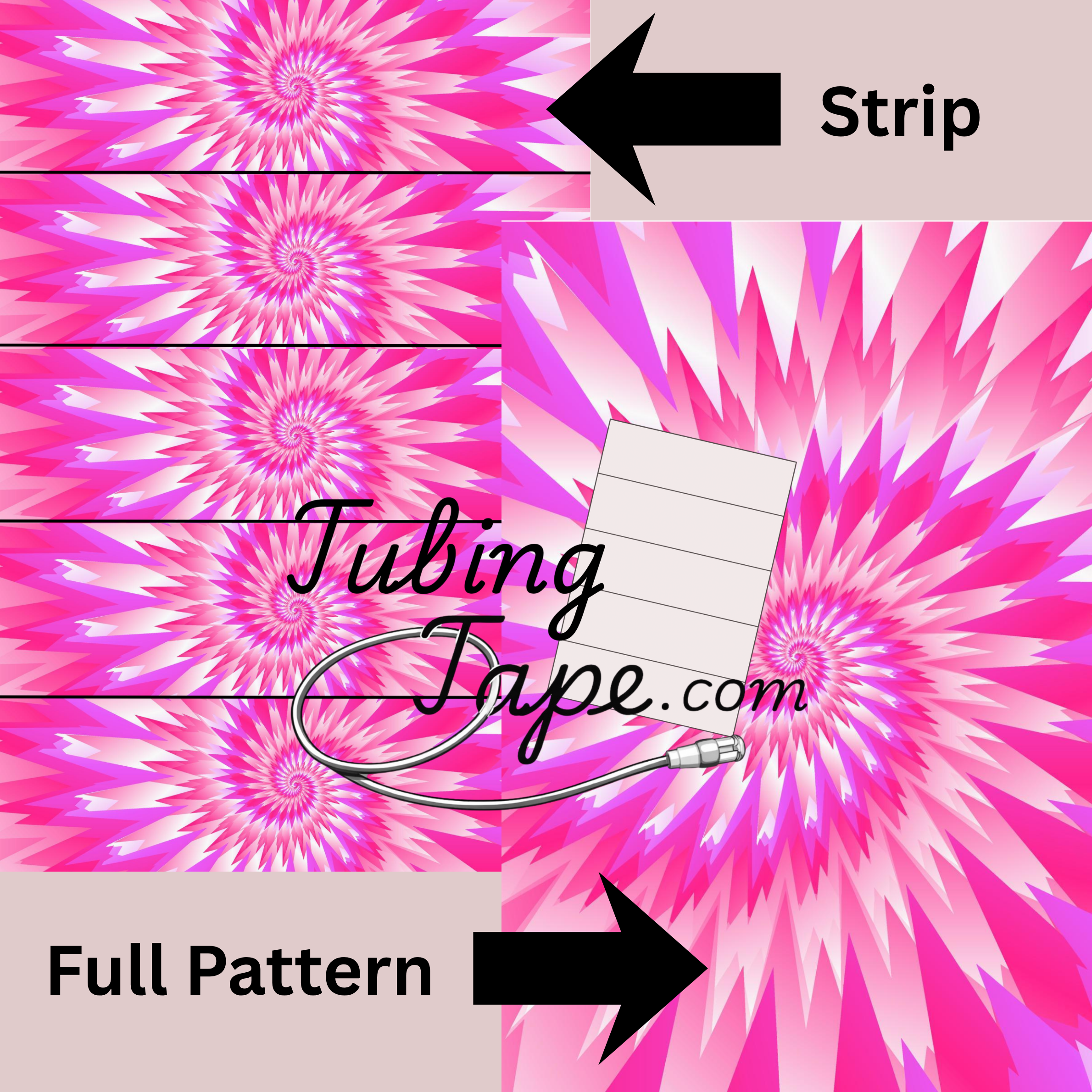 Pink Tie Dye Tubing Tape Sheet