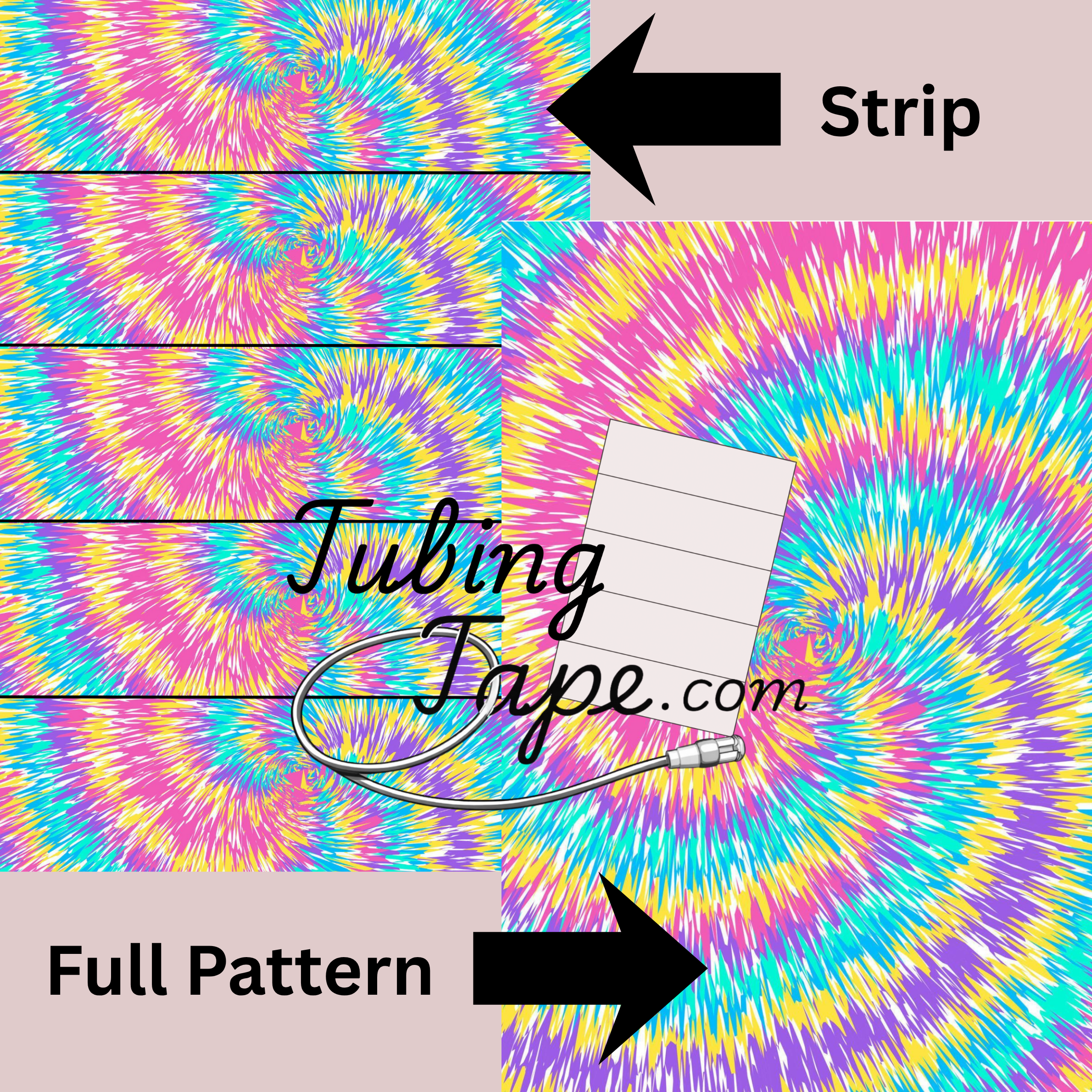 Pastel Tie Dye Tubing Tape Sheet