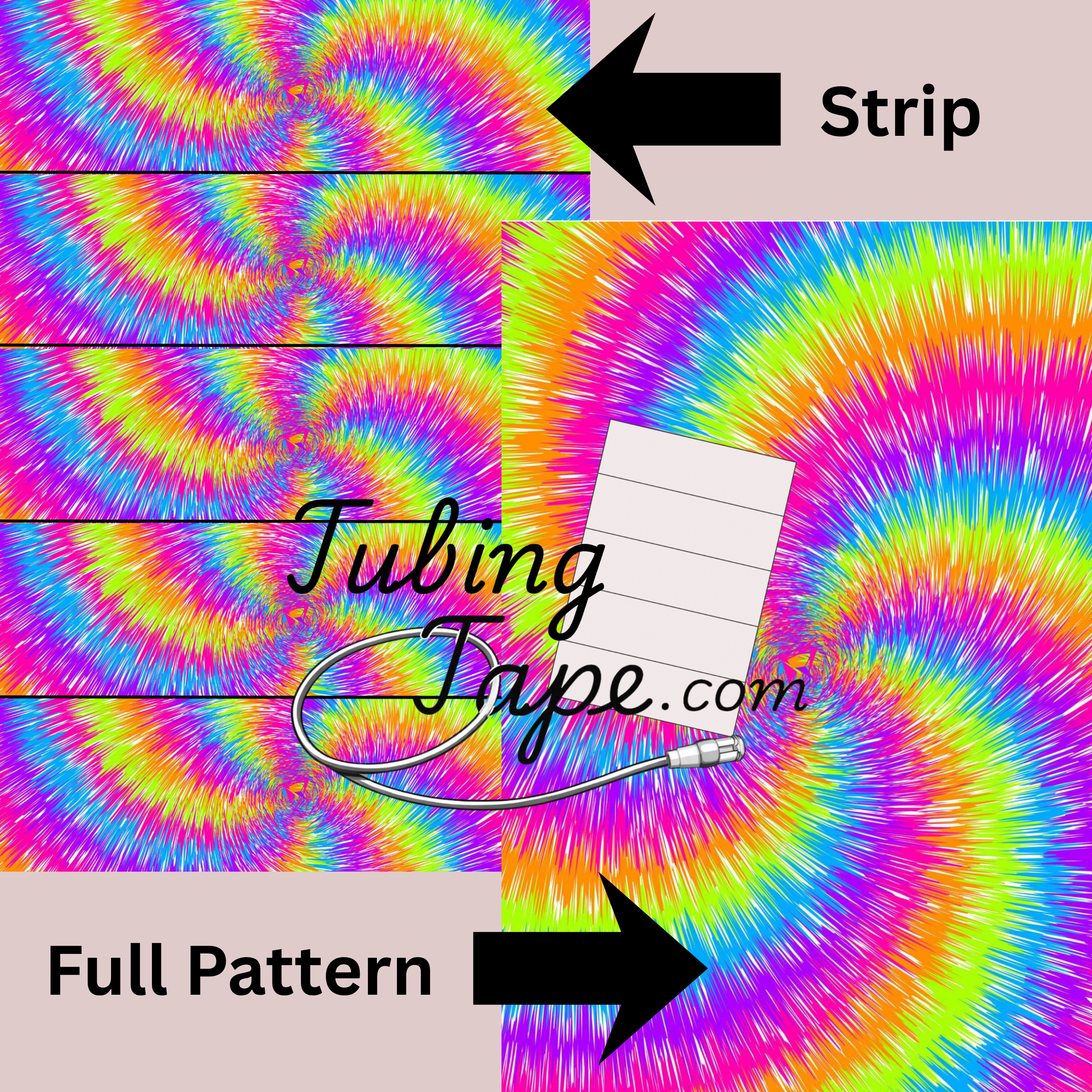 Bright Tie Dye Tubing Tape Sheet