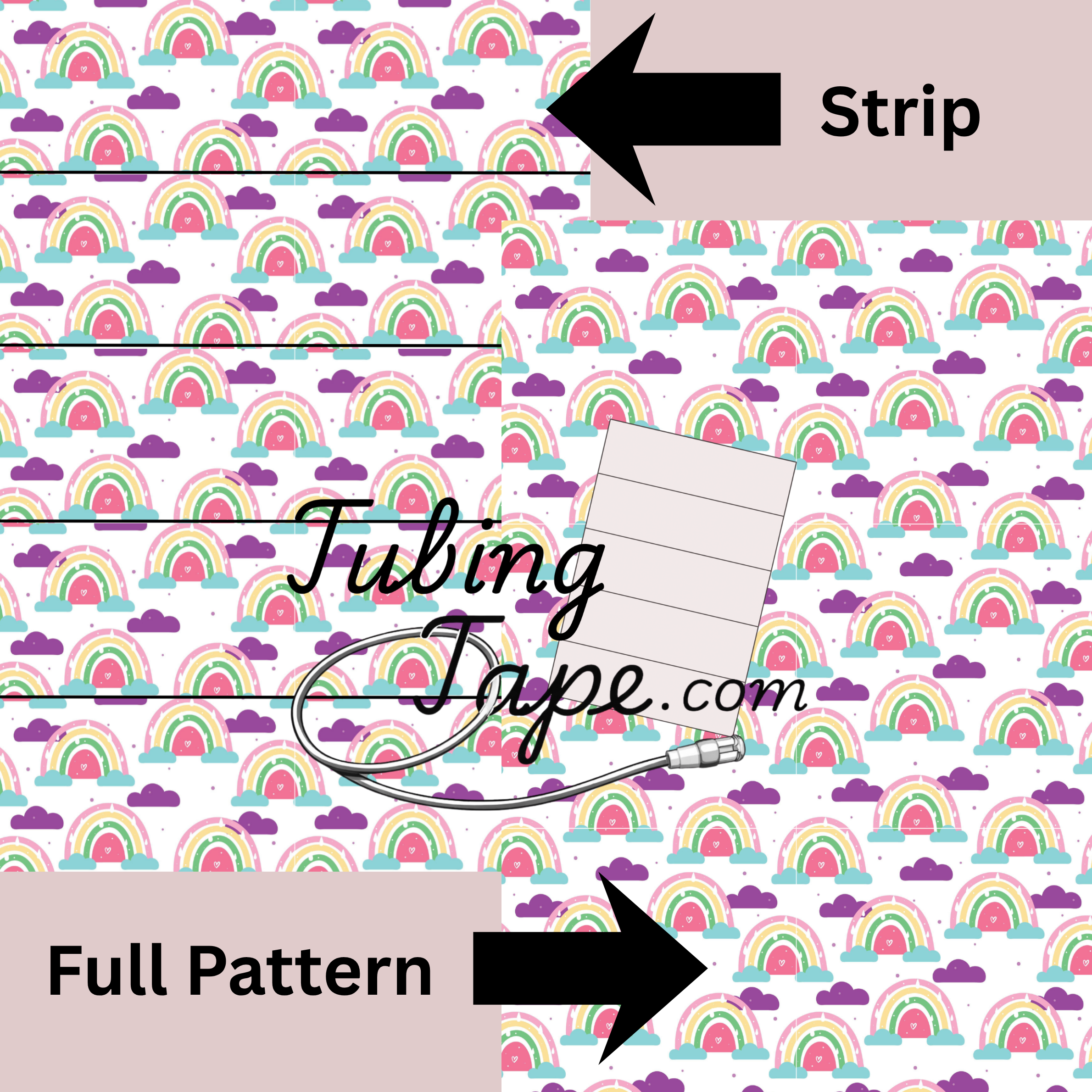 Pastel Rainbow Tubing Tape Sheet