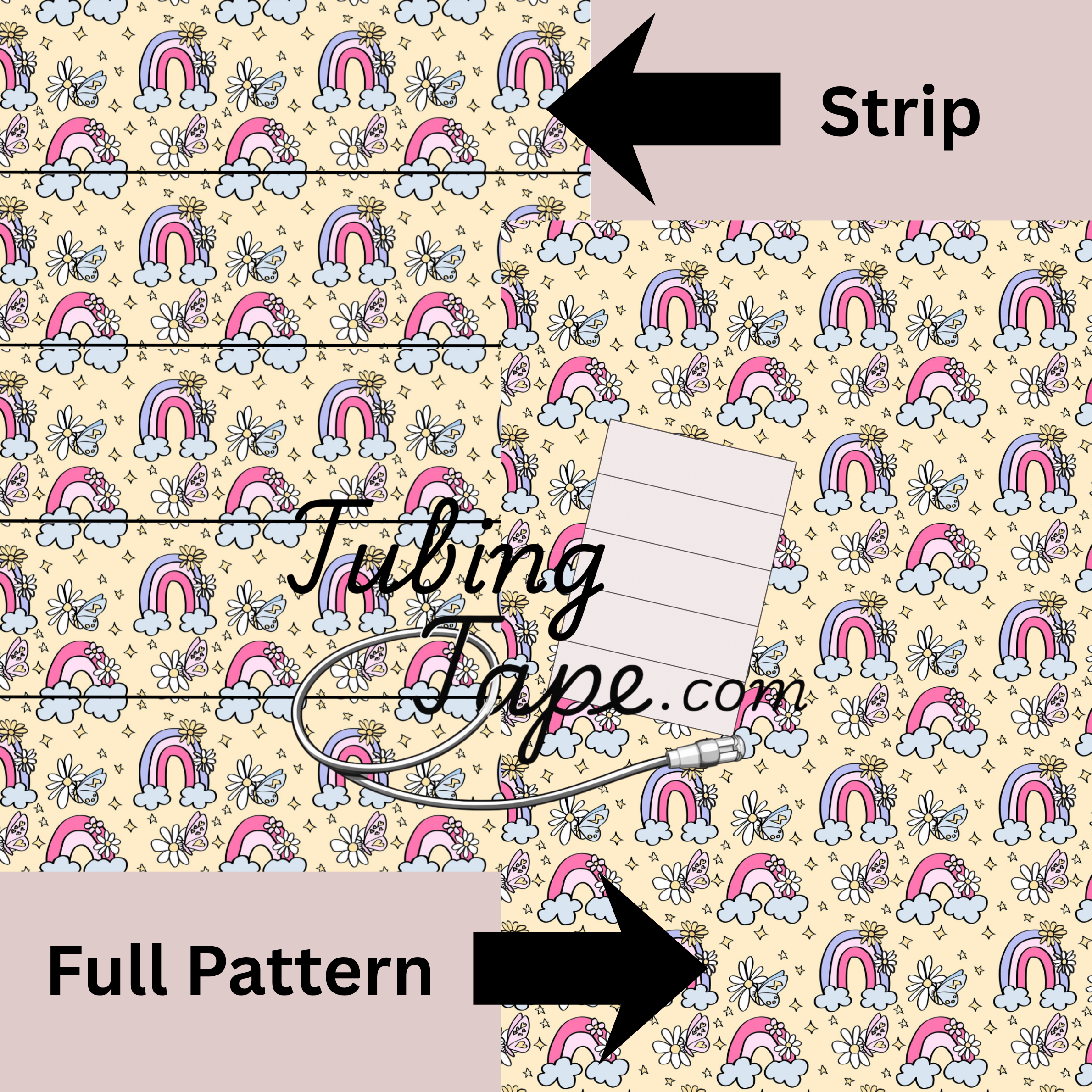 Retro Rainbow Tubing Tape Sheet