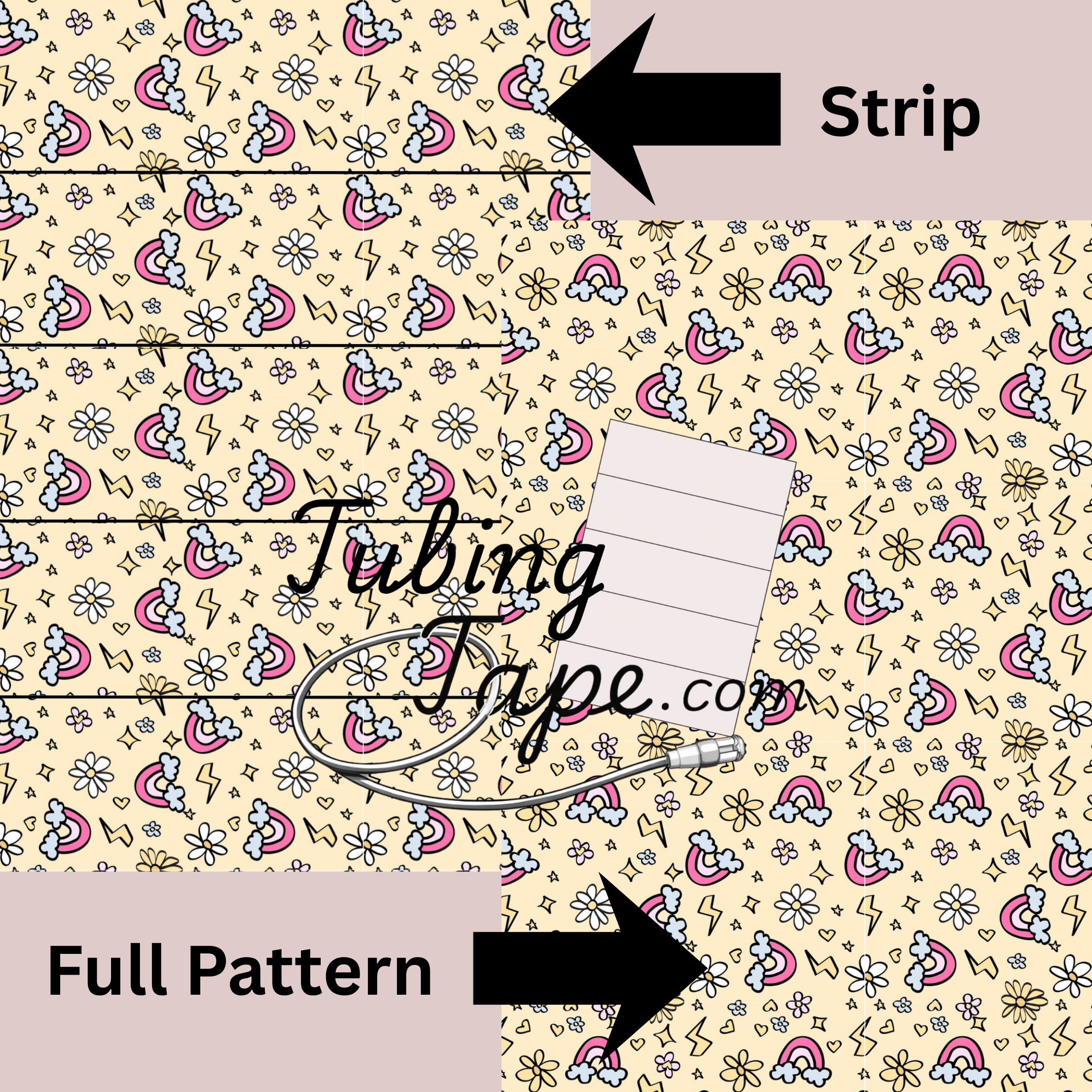 Lightening Rainbow Tubing Tape Sheet