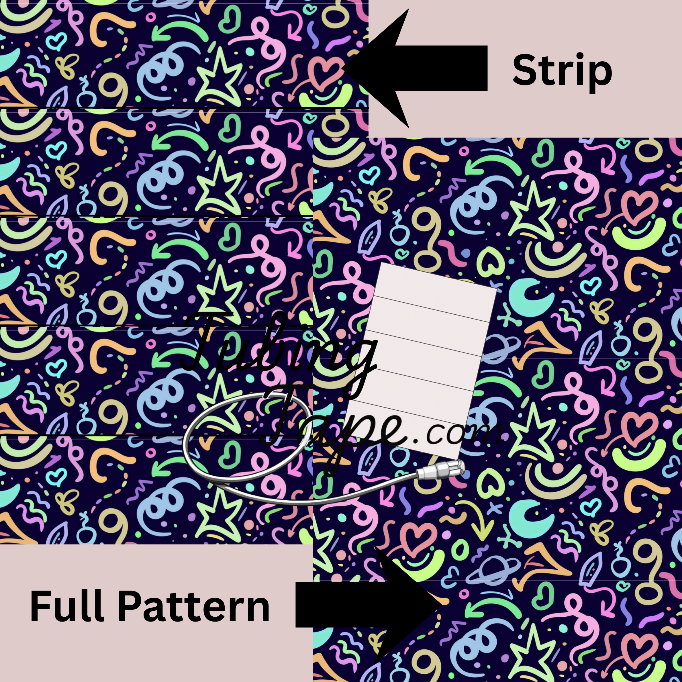 Pastel/Dark Tubing Tape Sheet