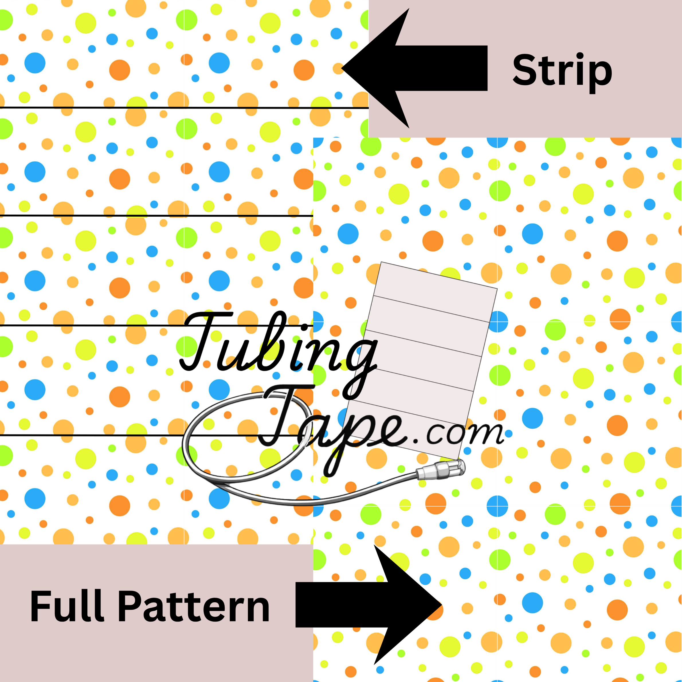 Polka Dot Blue/Green Tubing Tape Sheet