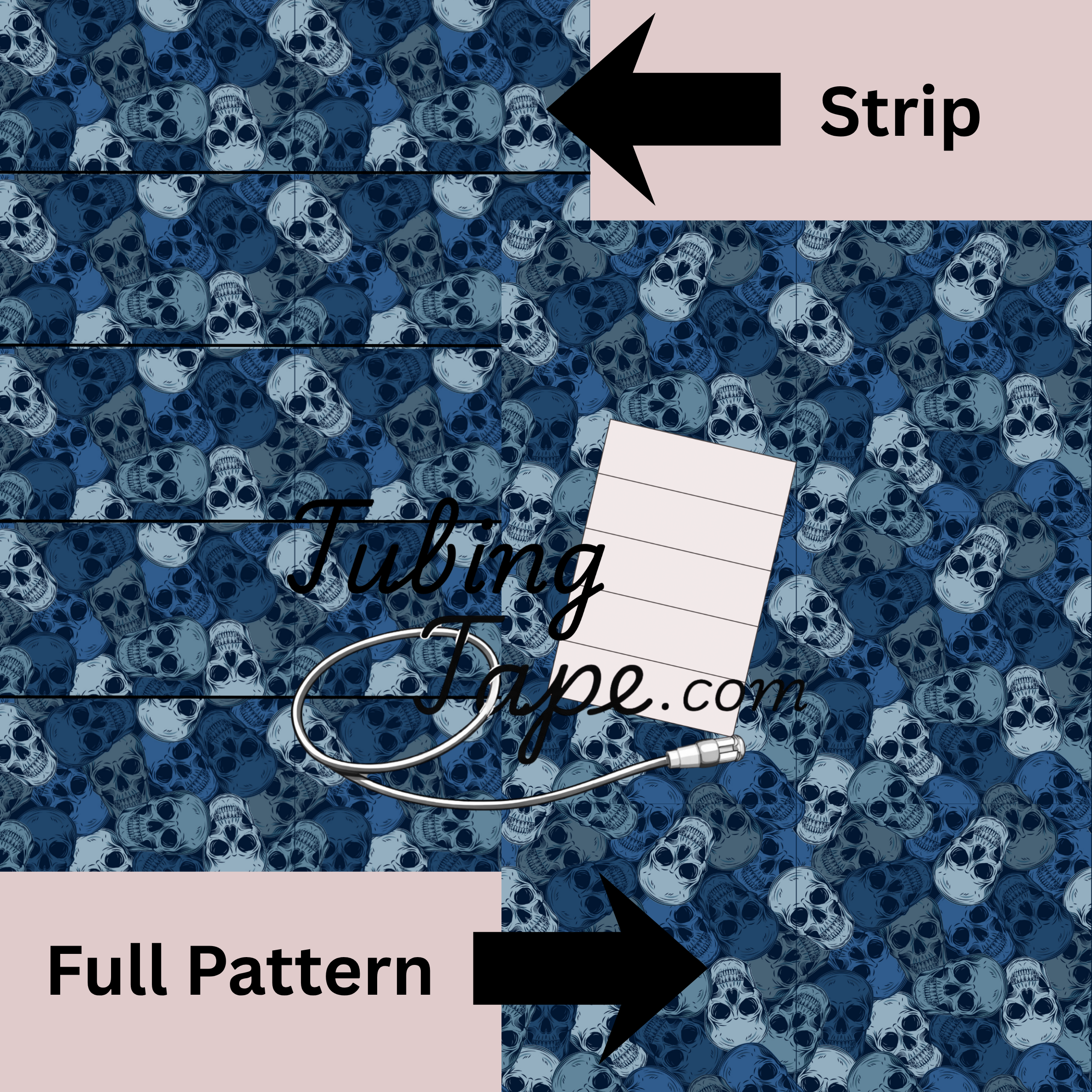 Blue Skull Tubing Tape Sheet