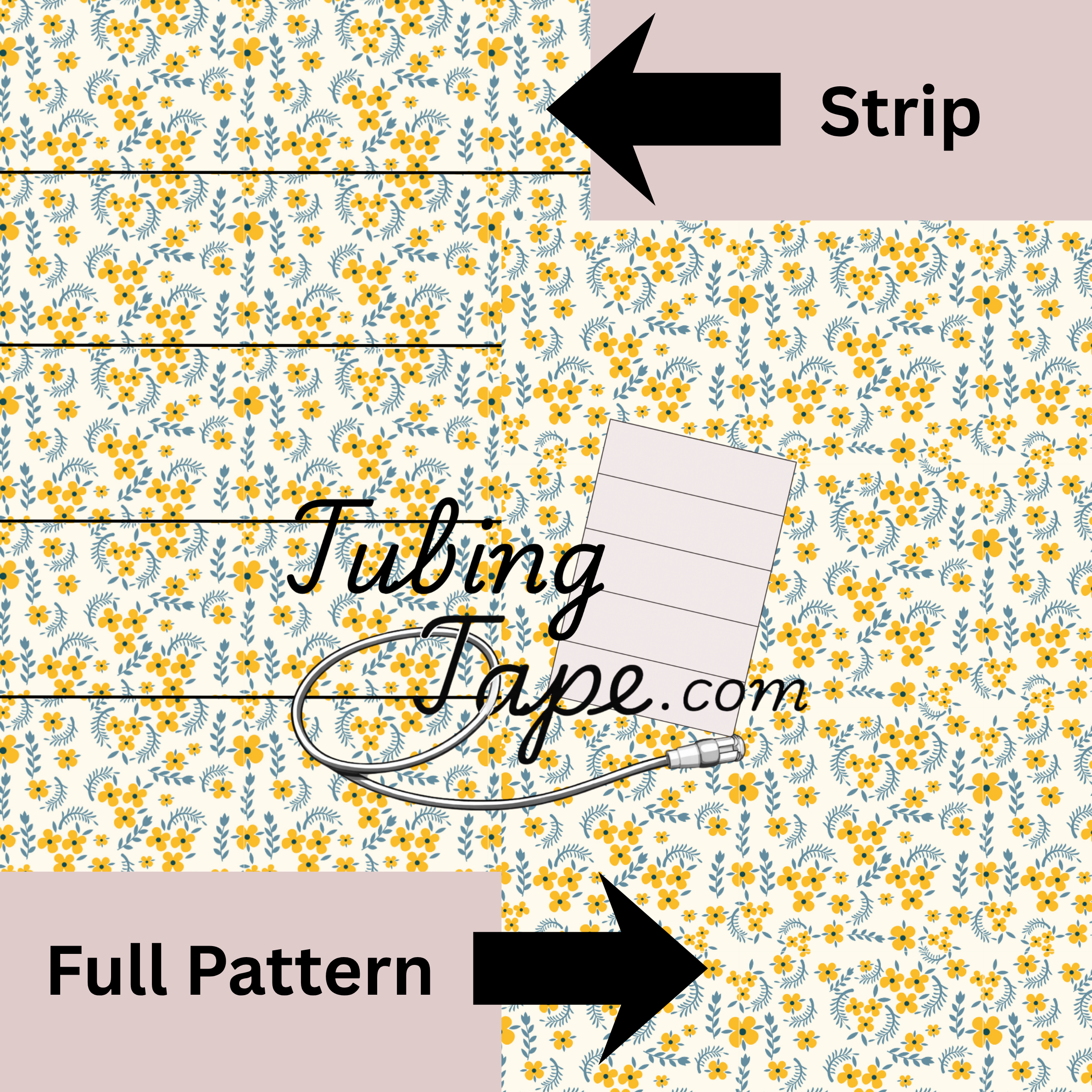 Yellow Floral Tubing Tape Sheet