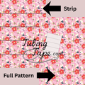 Red Floral Tubing Tape Sheet