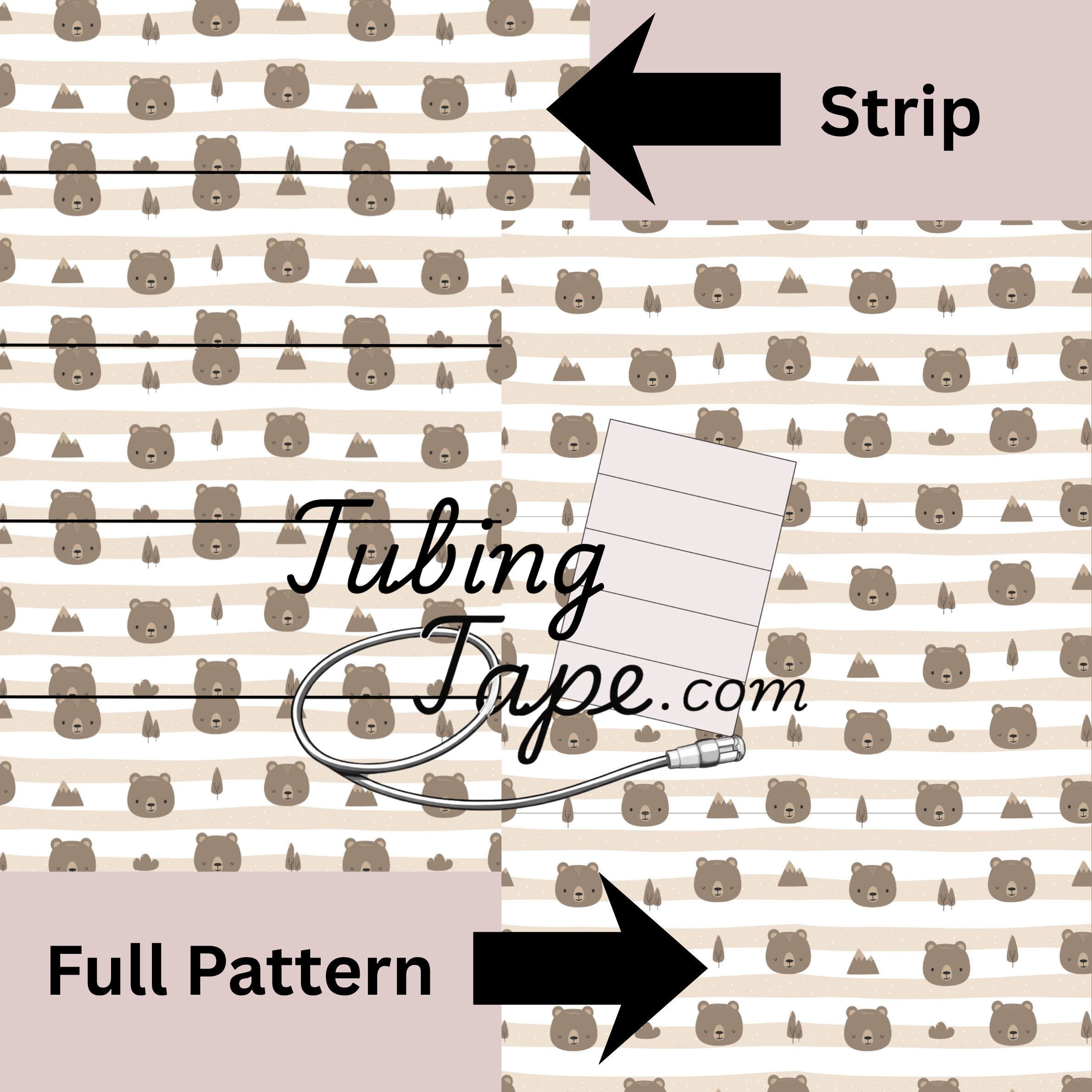Bear Stripes Tubing Tape Sheet