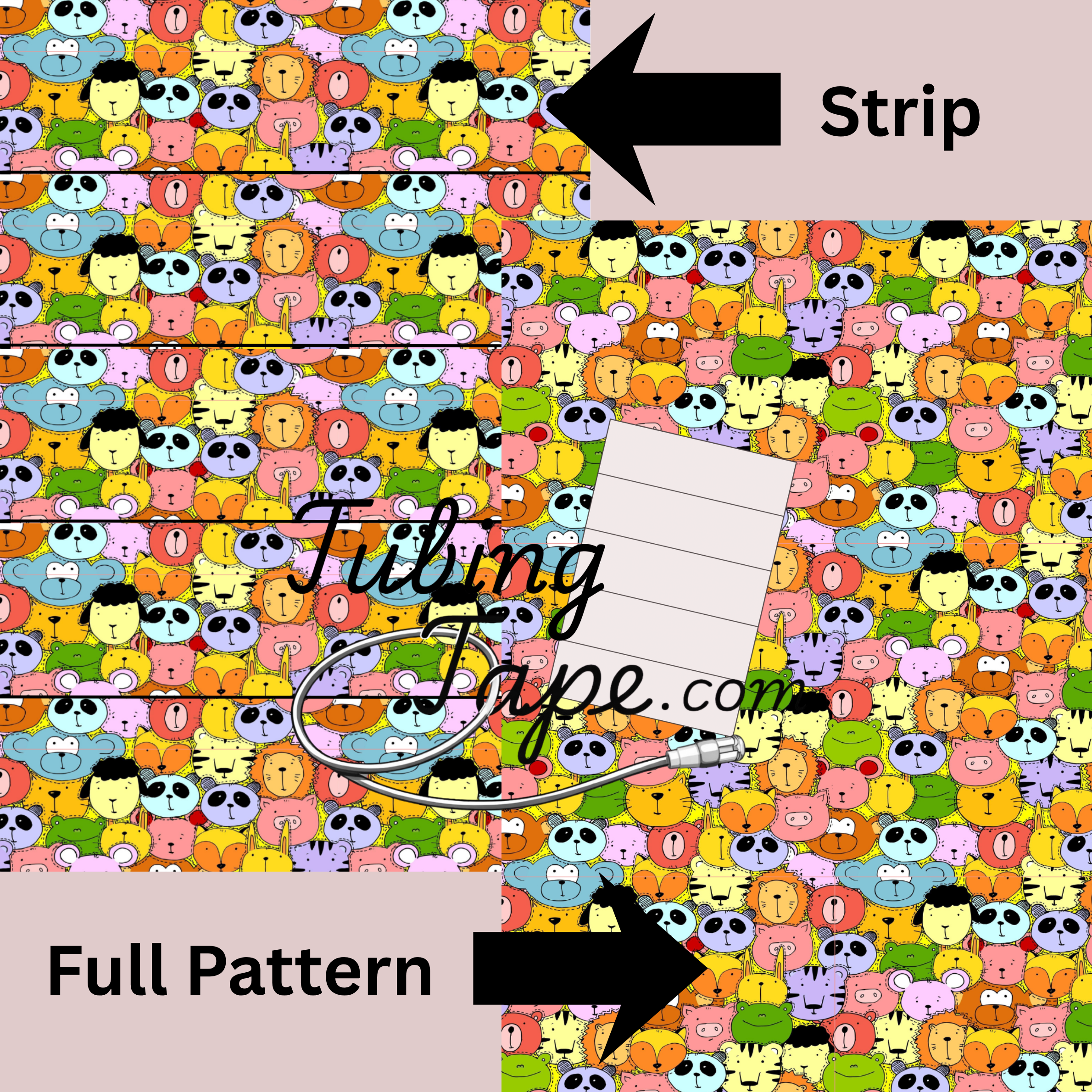 Animal Crowd Tubing Tape Sheet