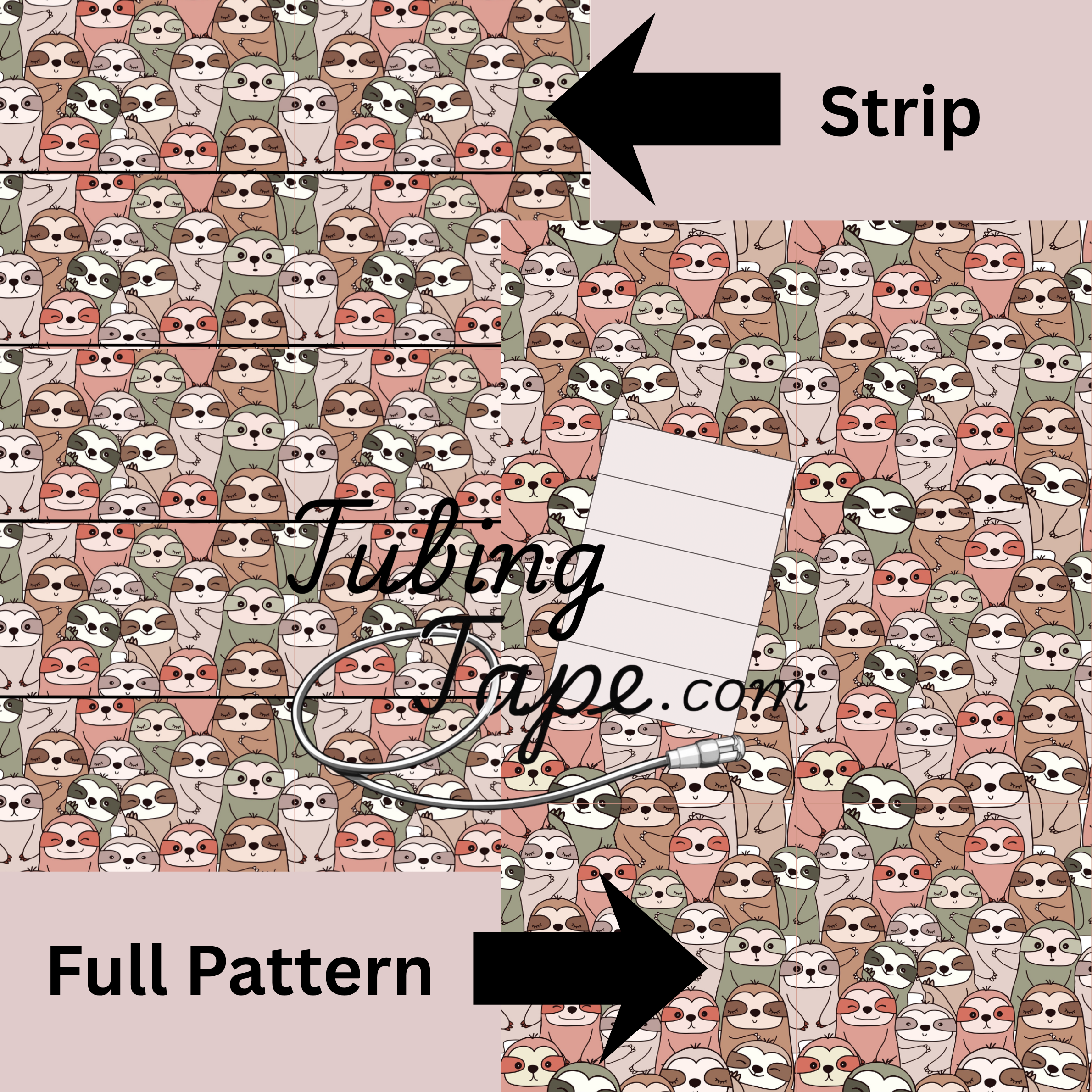 Sloth Crowd Tubing Tape Sheet