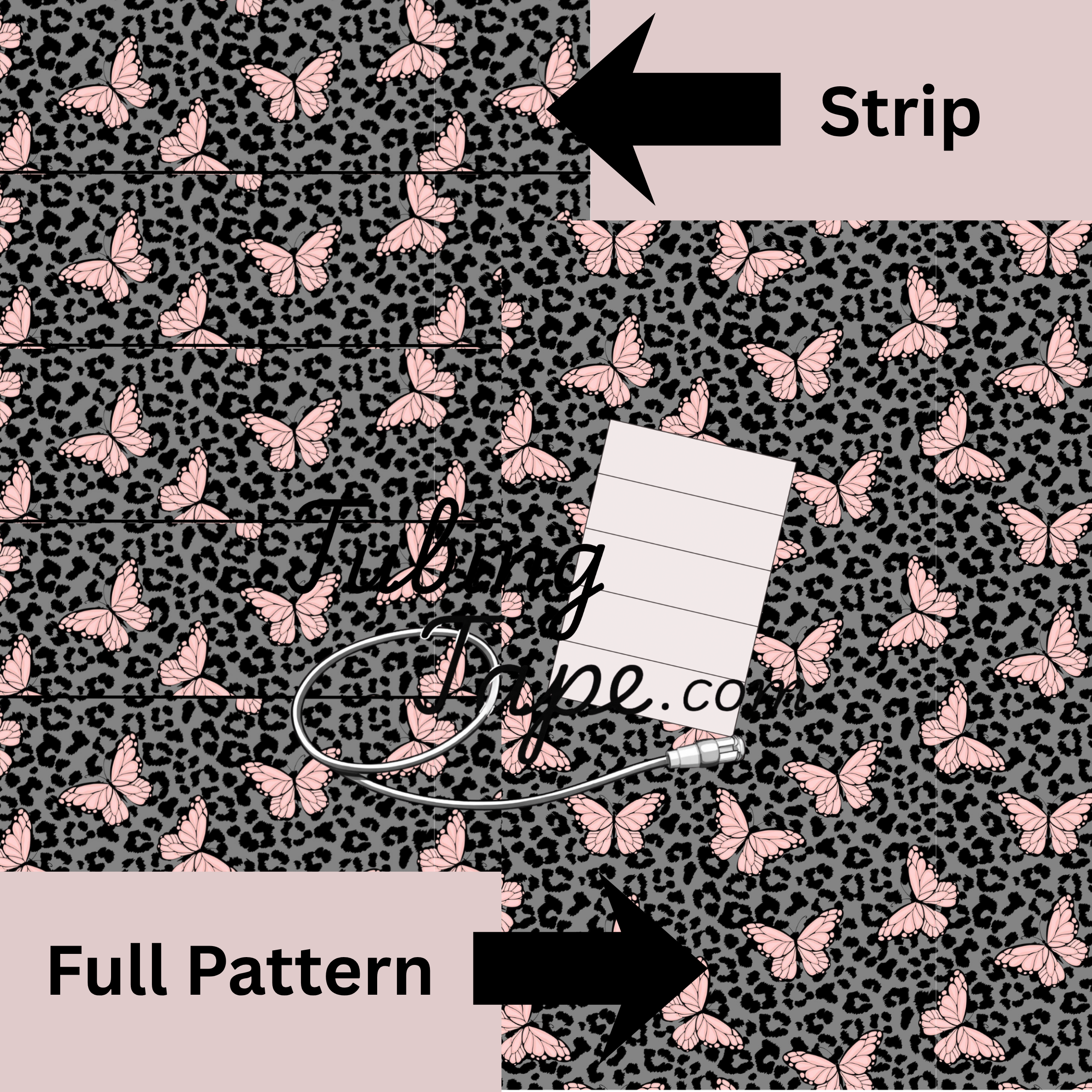 Butterfly Leopard Print Tubing Tape Sheet