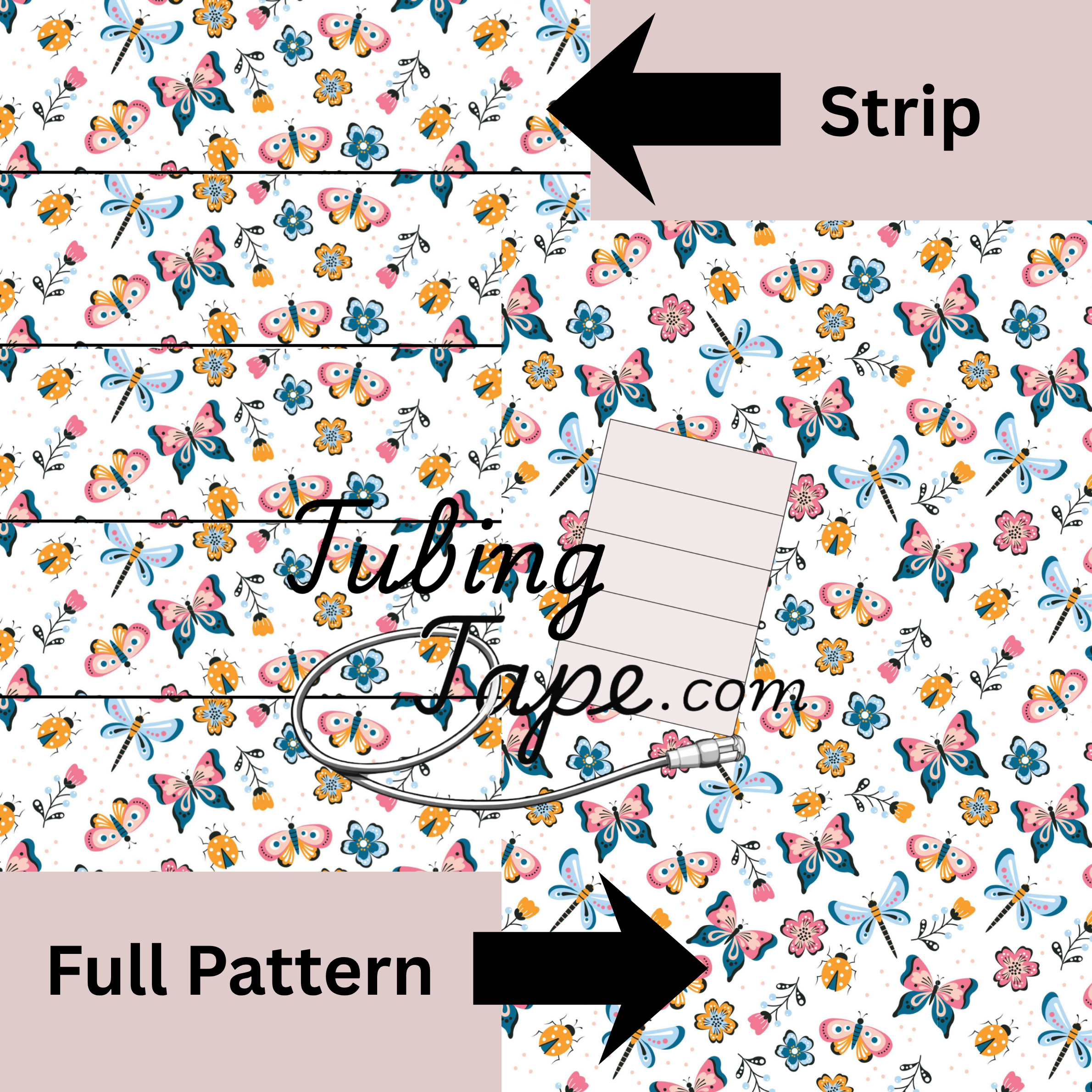 Pastel Butterfly Tubing Tape Sheet