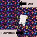 Black Neon Butterflies Tubing Tape Sheet