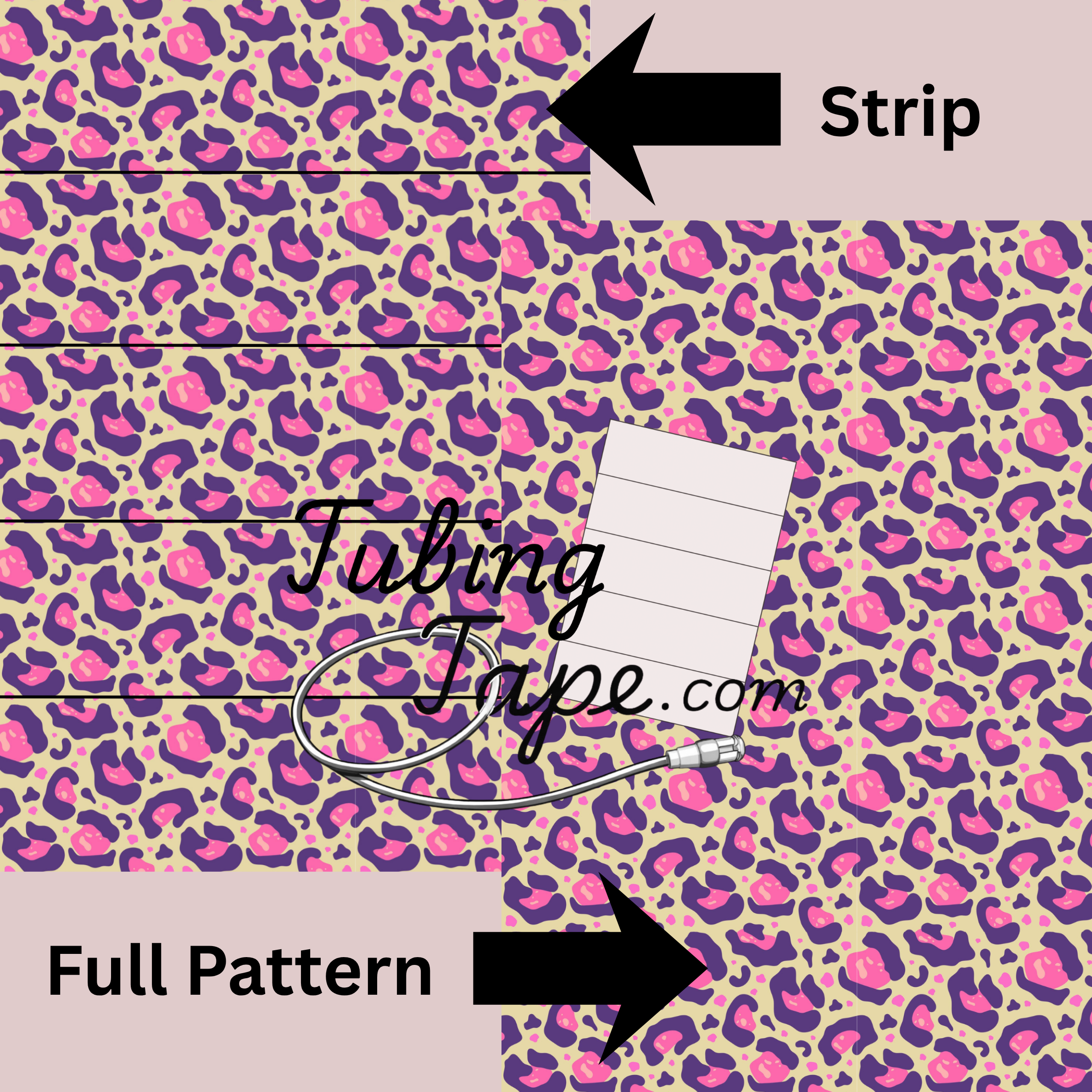 Pink Leopard Print Tubing Tape Sheet