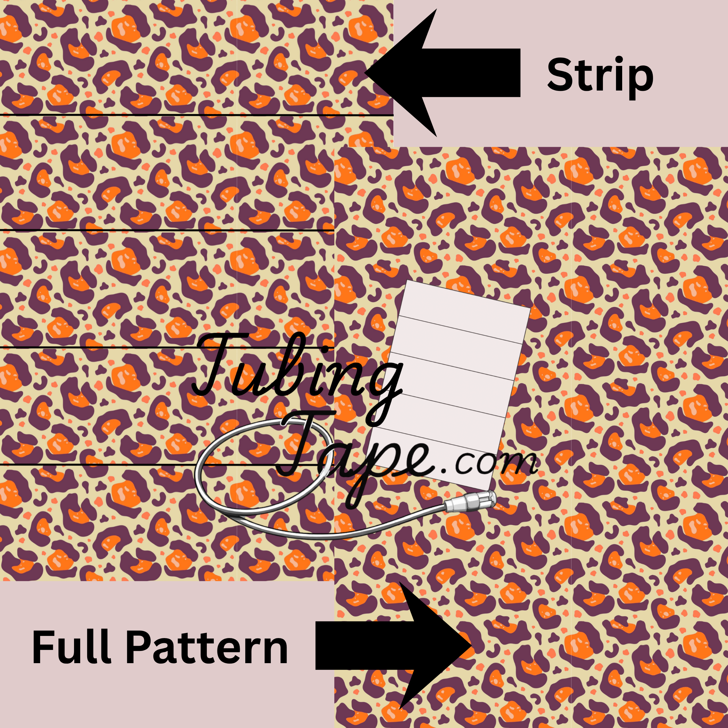 Orange Leopard Print Tubing Tape Sheet