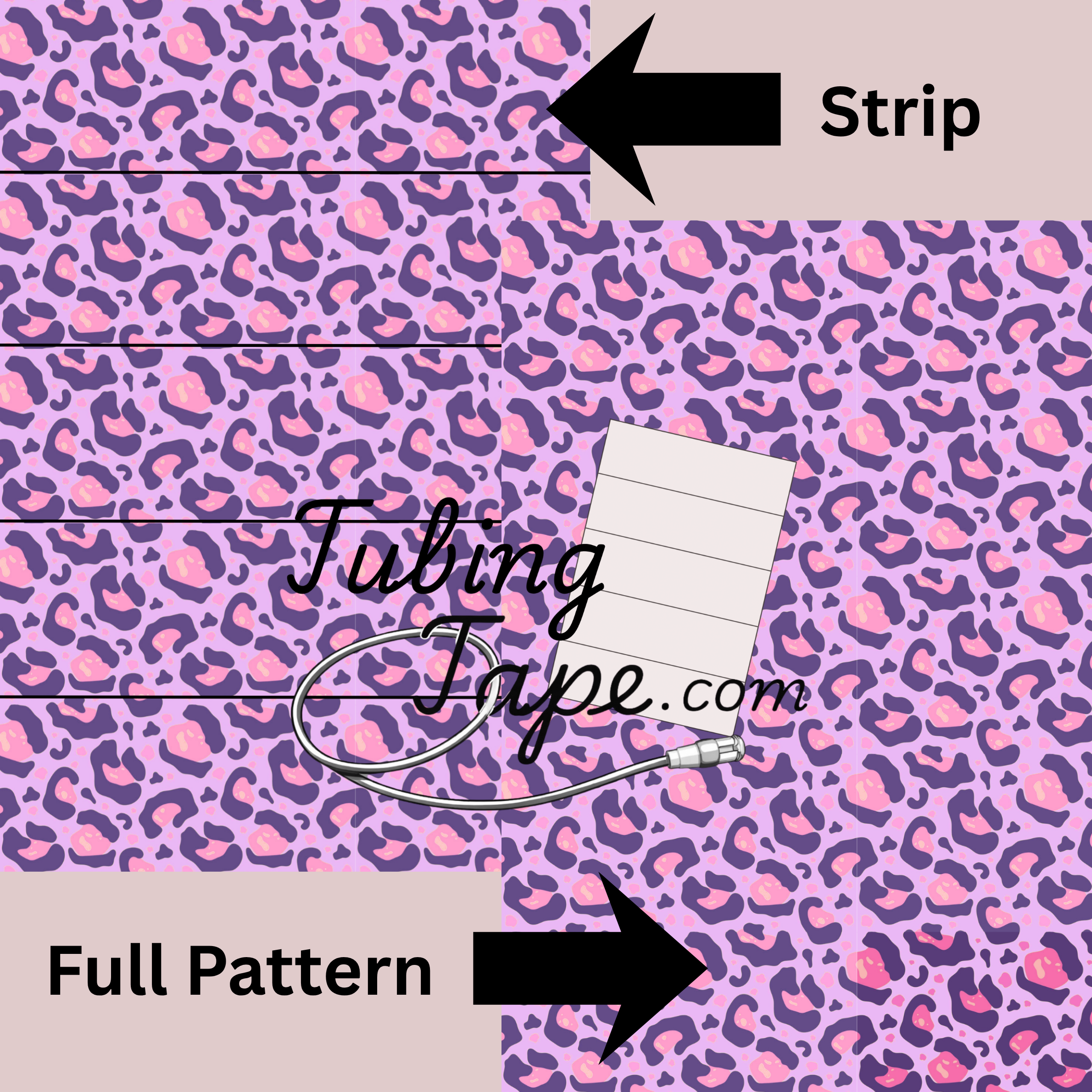 Purple Leopard Print Tubing Tape Sheet