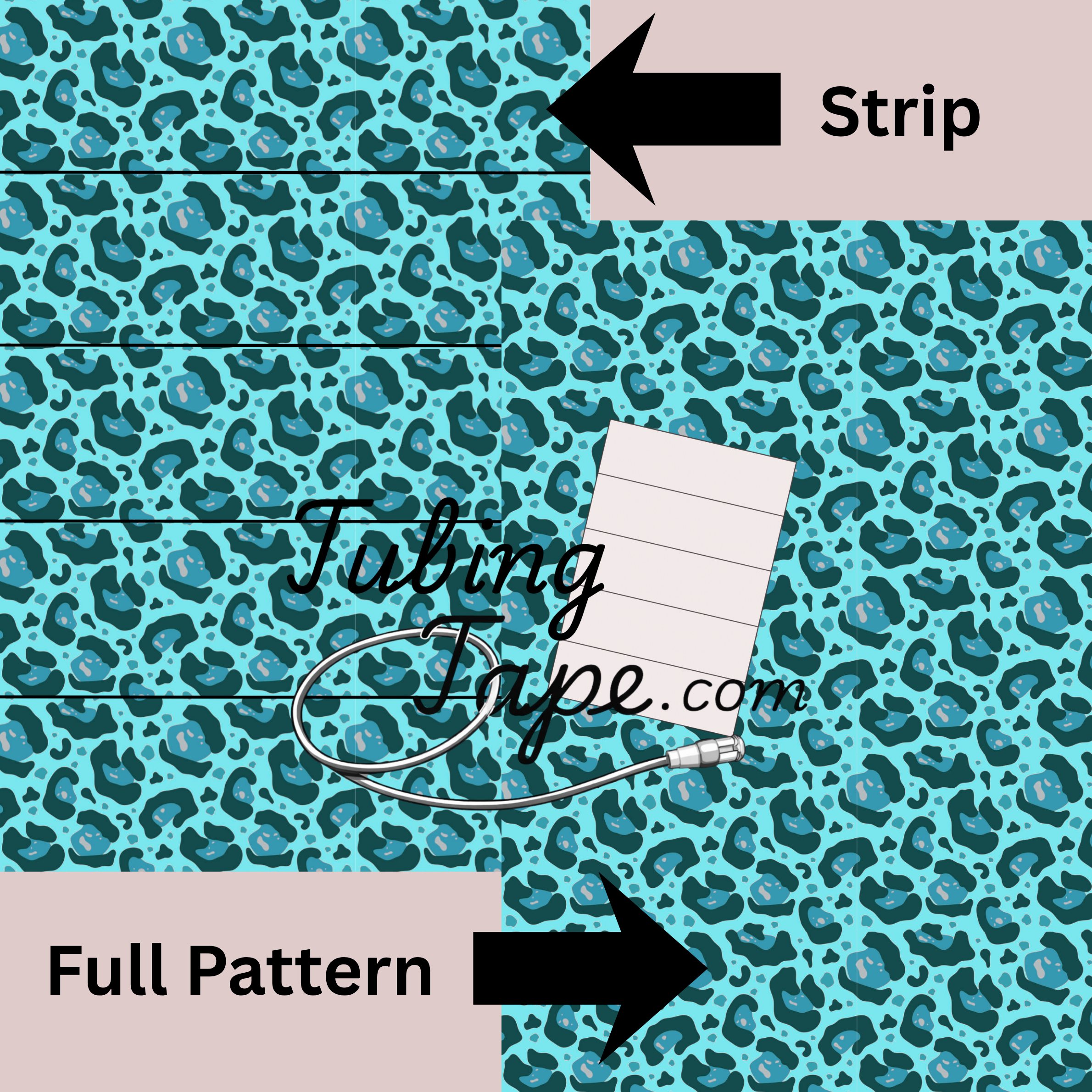 Blue Leopard Print Tubing Tape Sheet