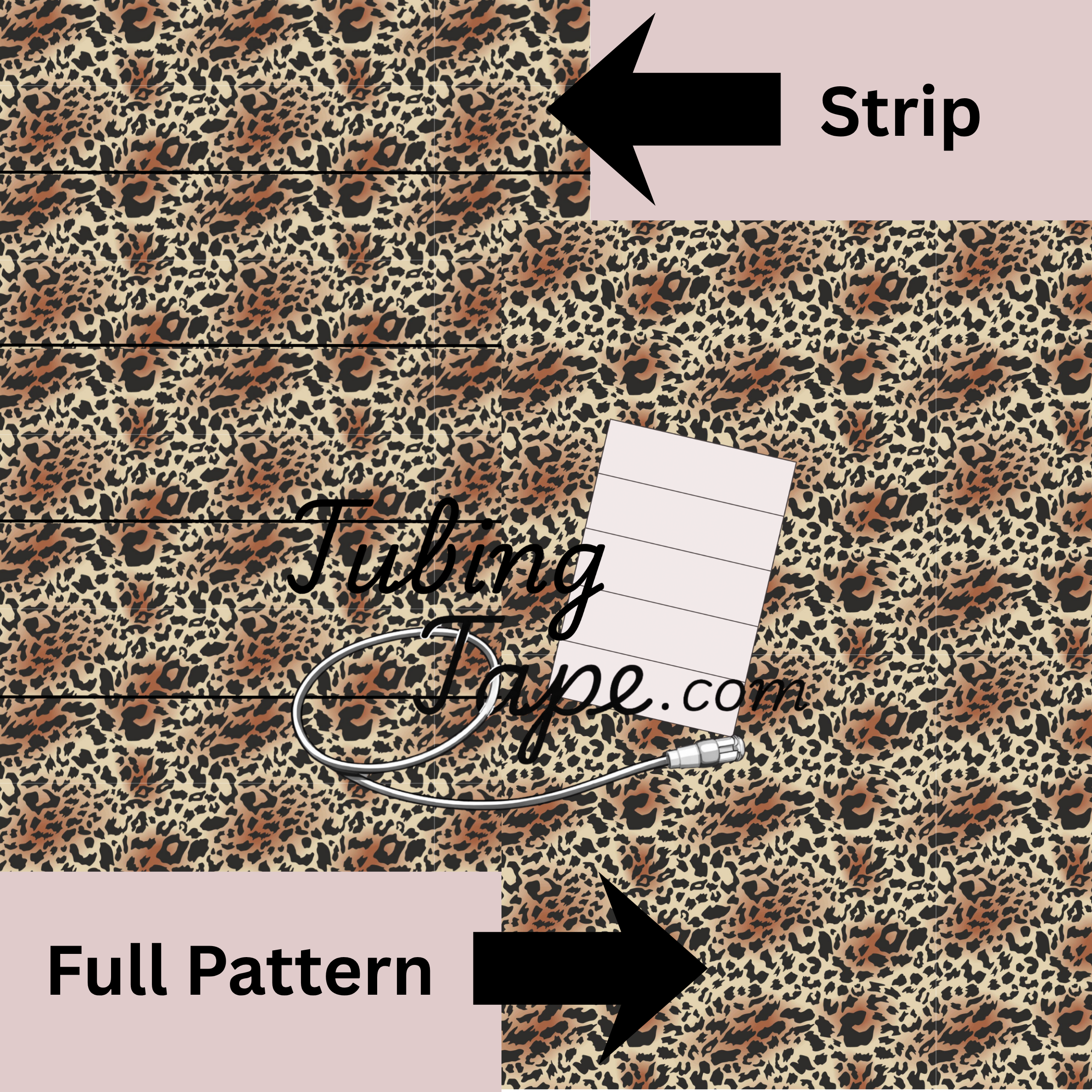 Leopard Print Tan Tubing Tape Sheet
