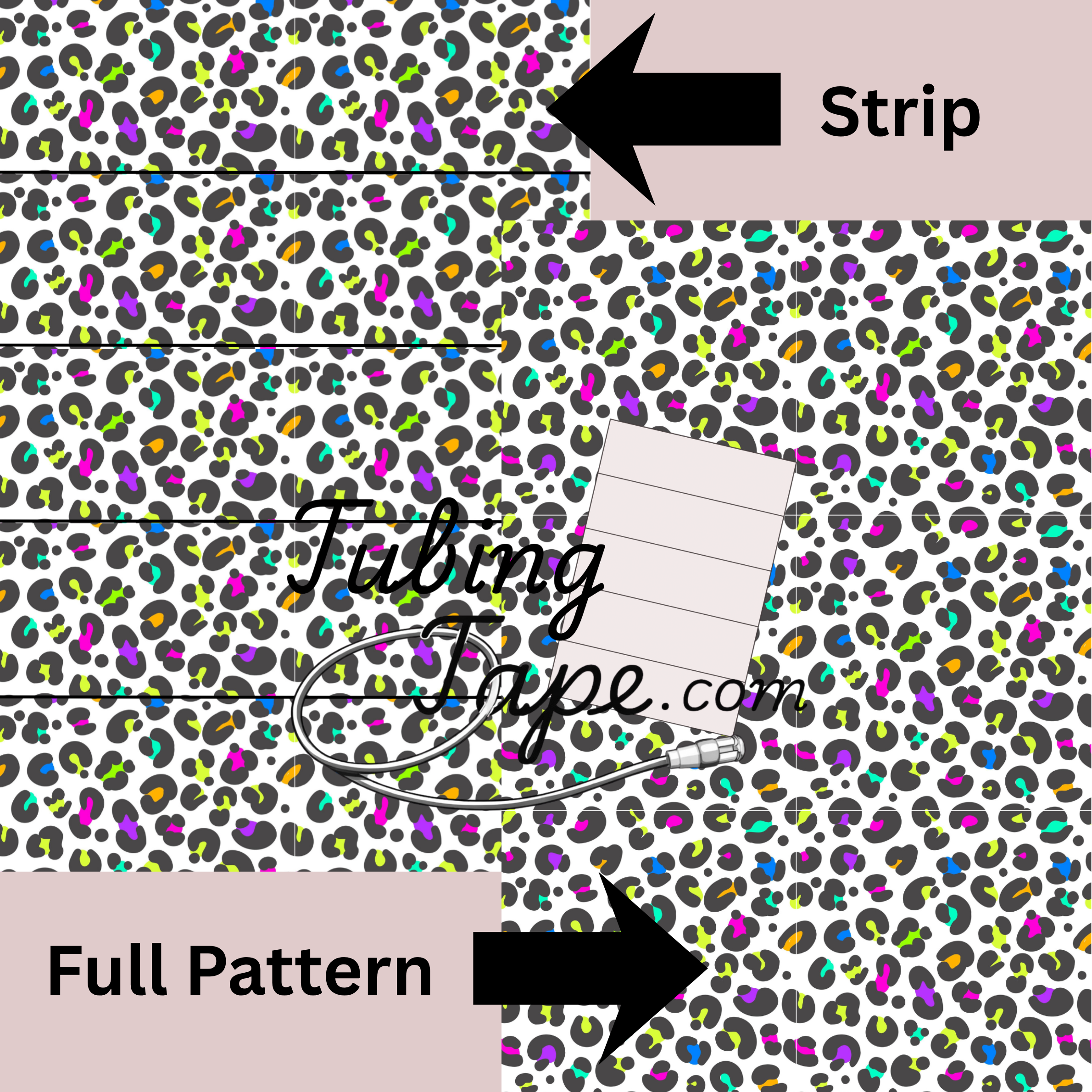 Rainbow Leopard Print Tubing Tape Sheet