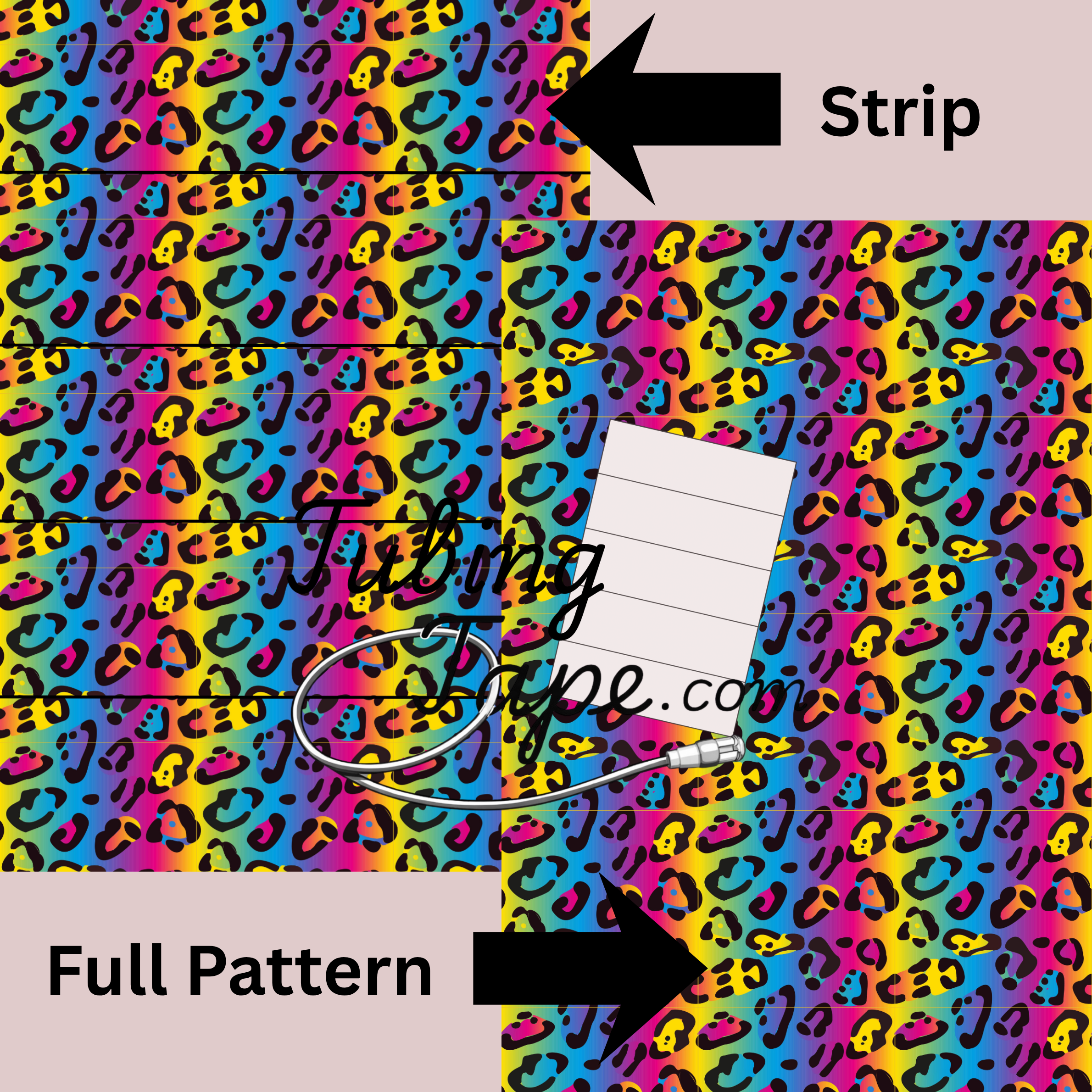 Bright Leopard Print Tubing Tape Sheet