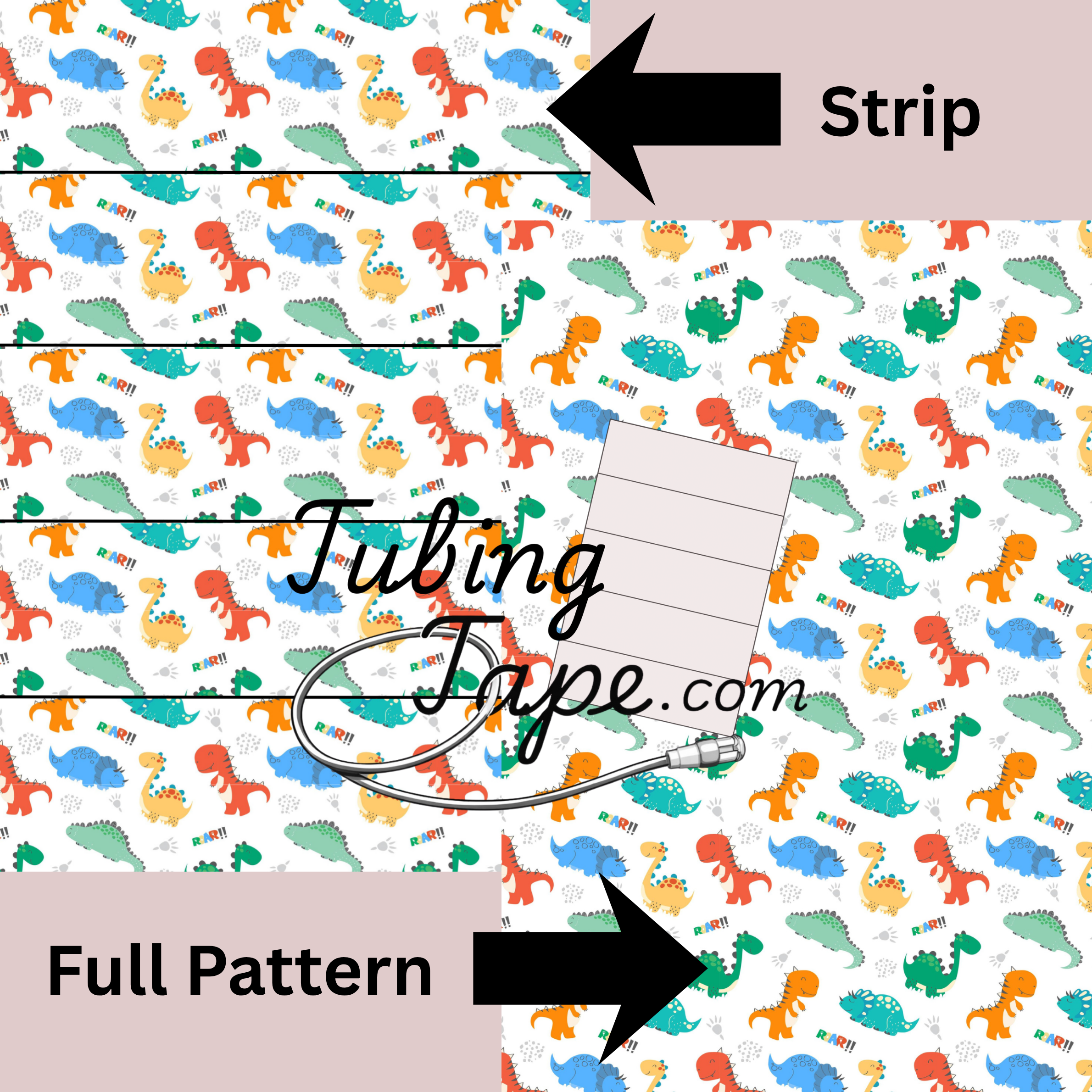 Colourful Dinosaurs Tubing Tape Sheet