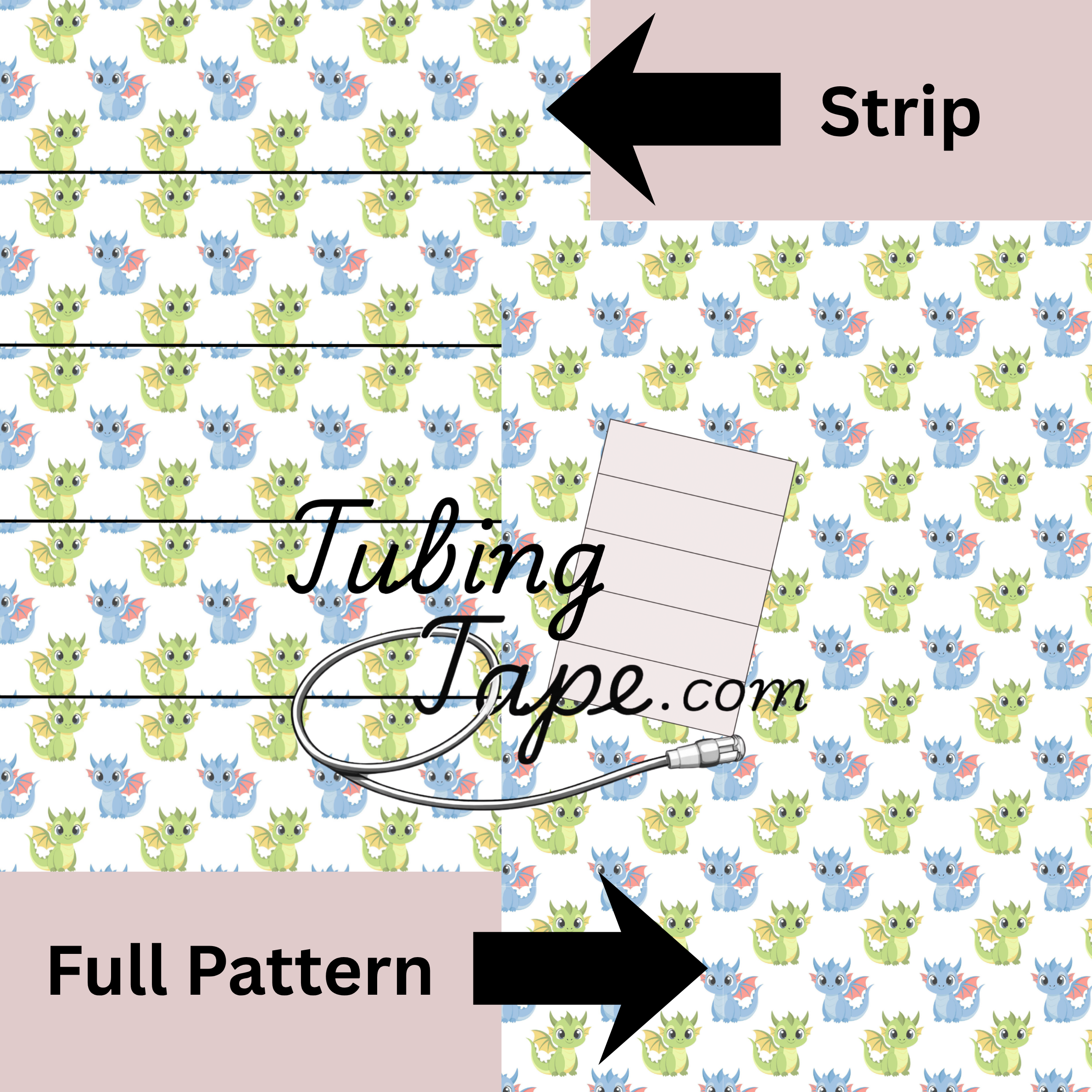Blue & Green Dragon Tubing Tape Sheet