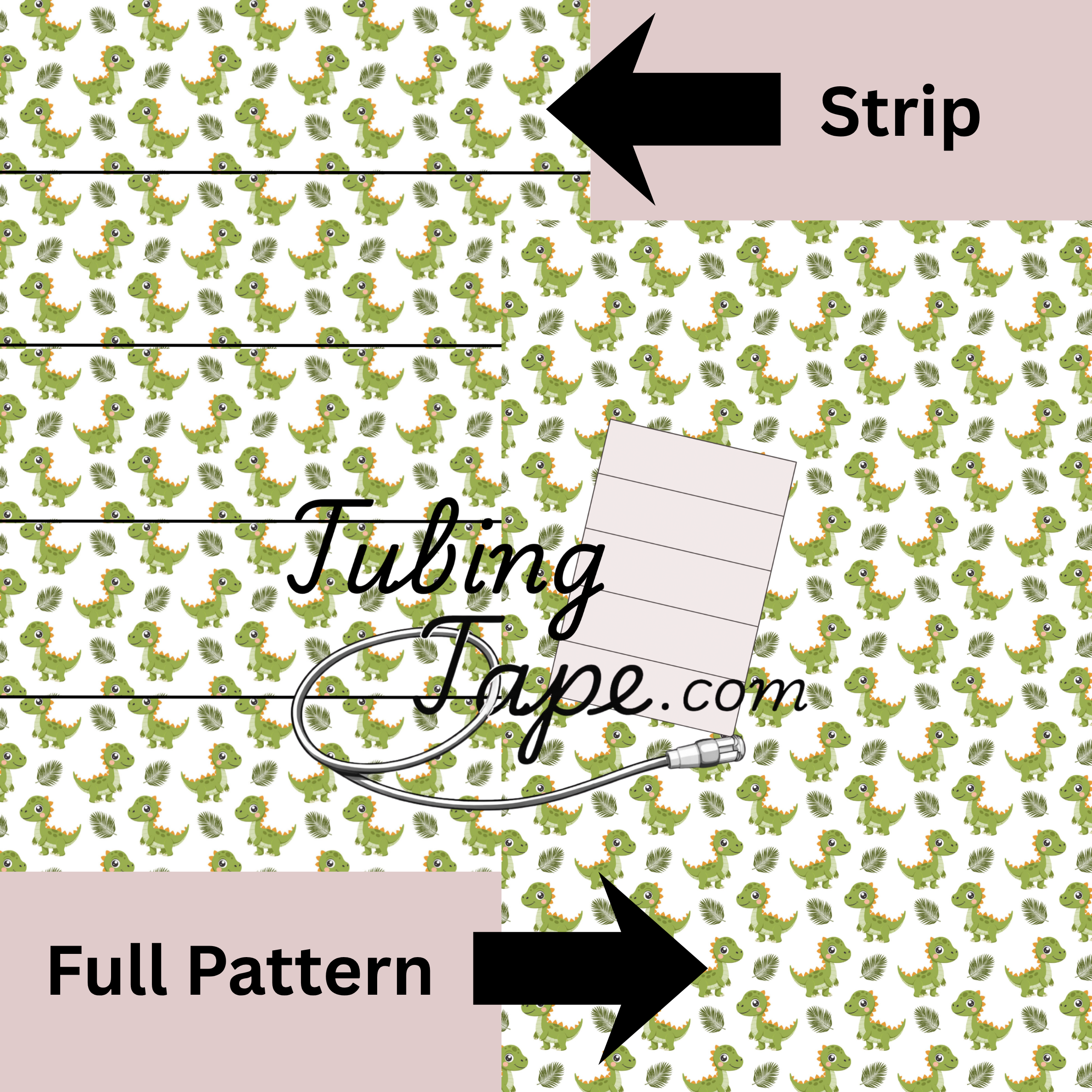 Green Dinosaur Tubing Tape Sheet