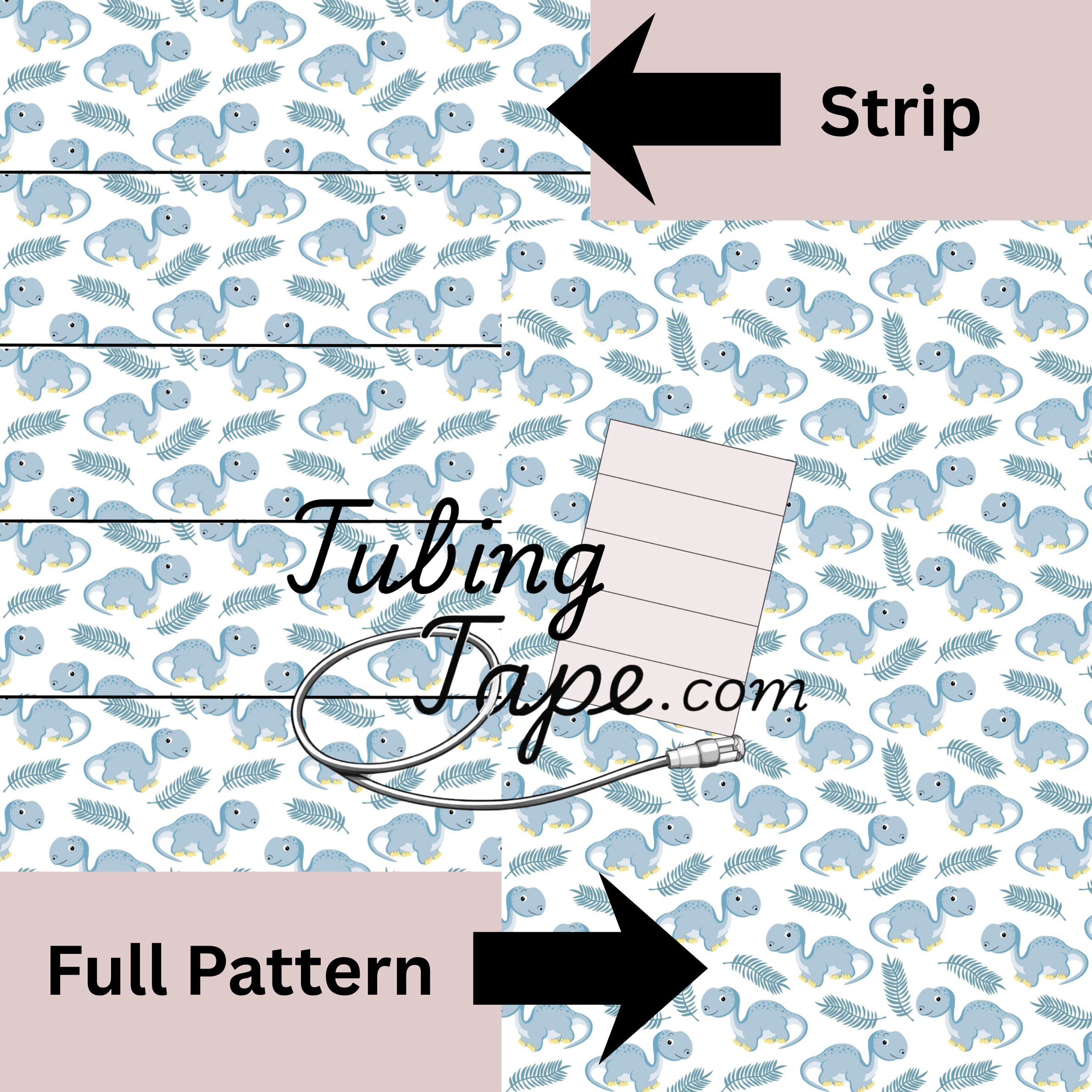 Blue Dinosaur Tubing Tape Sheet