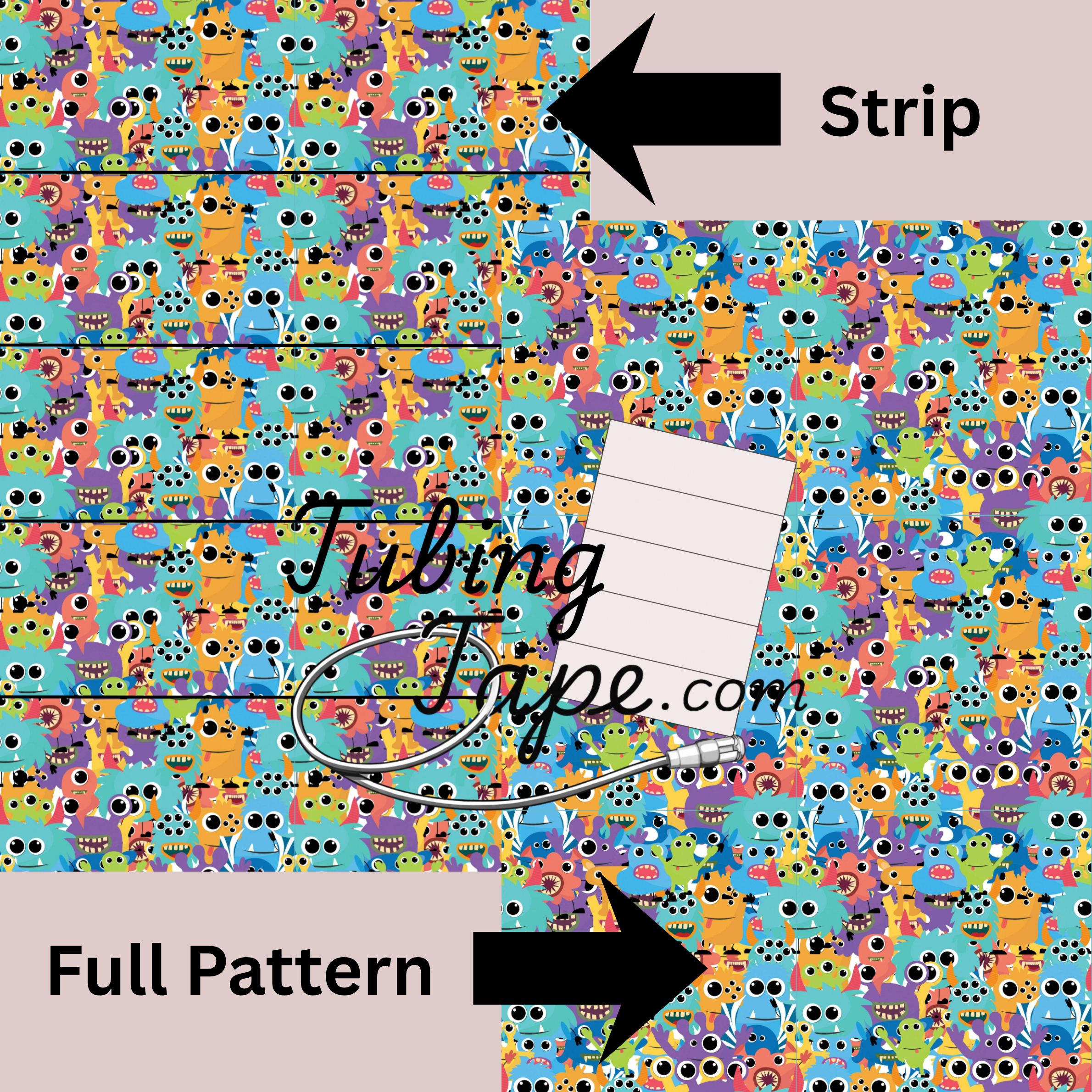 Crowded Monsters Tubing Tape Sheet