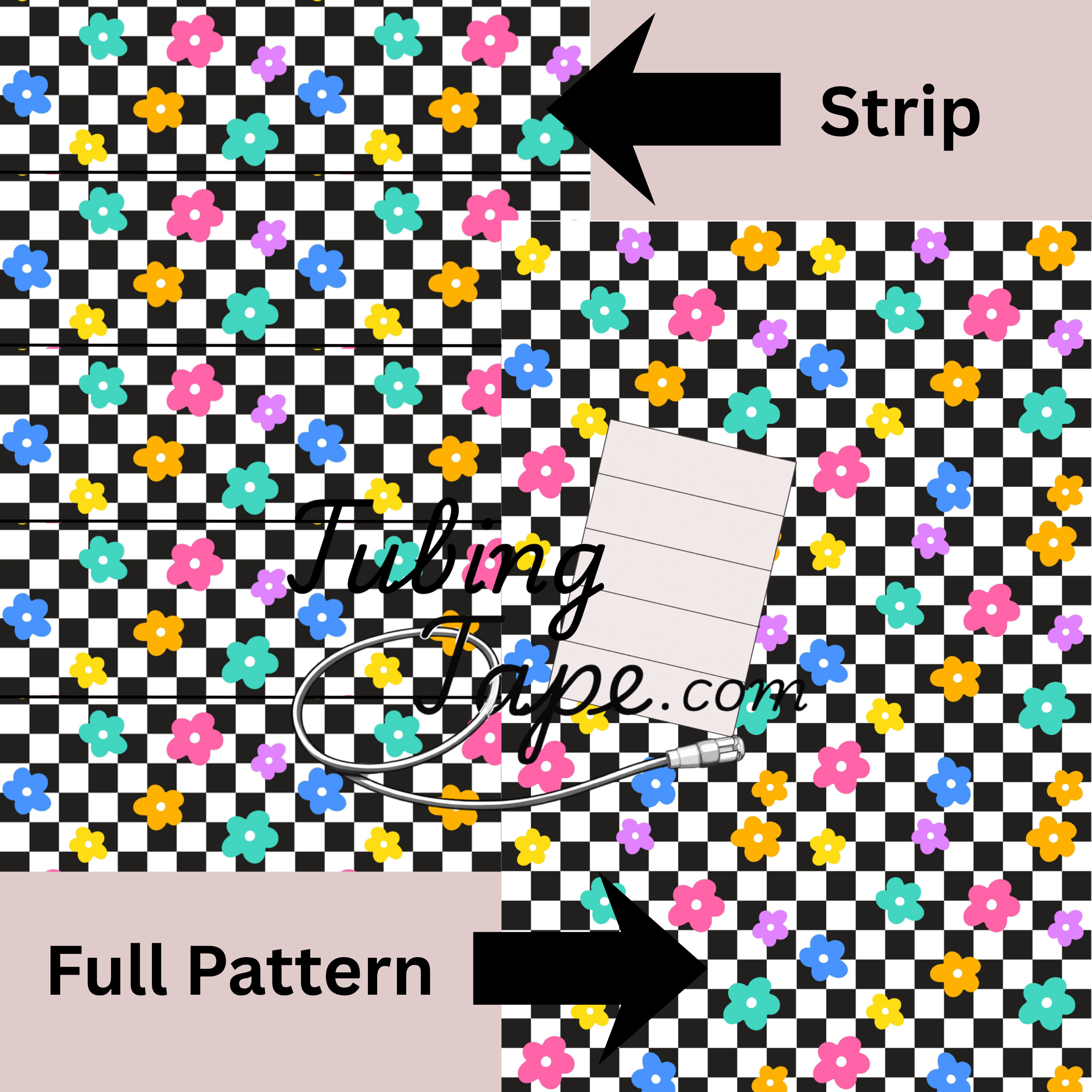 Check Flower Tubing Tape Sheet