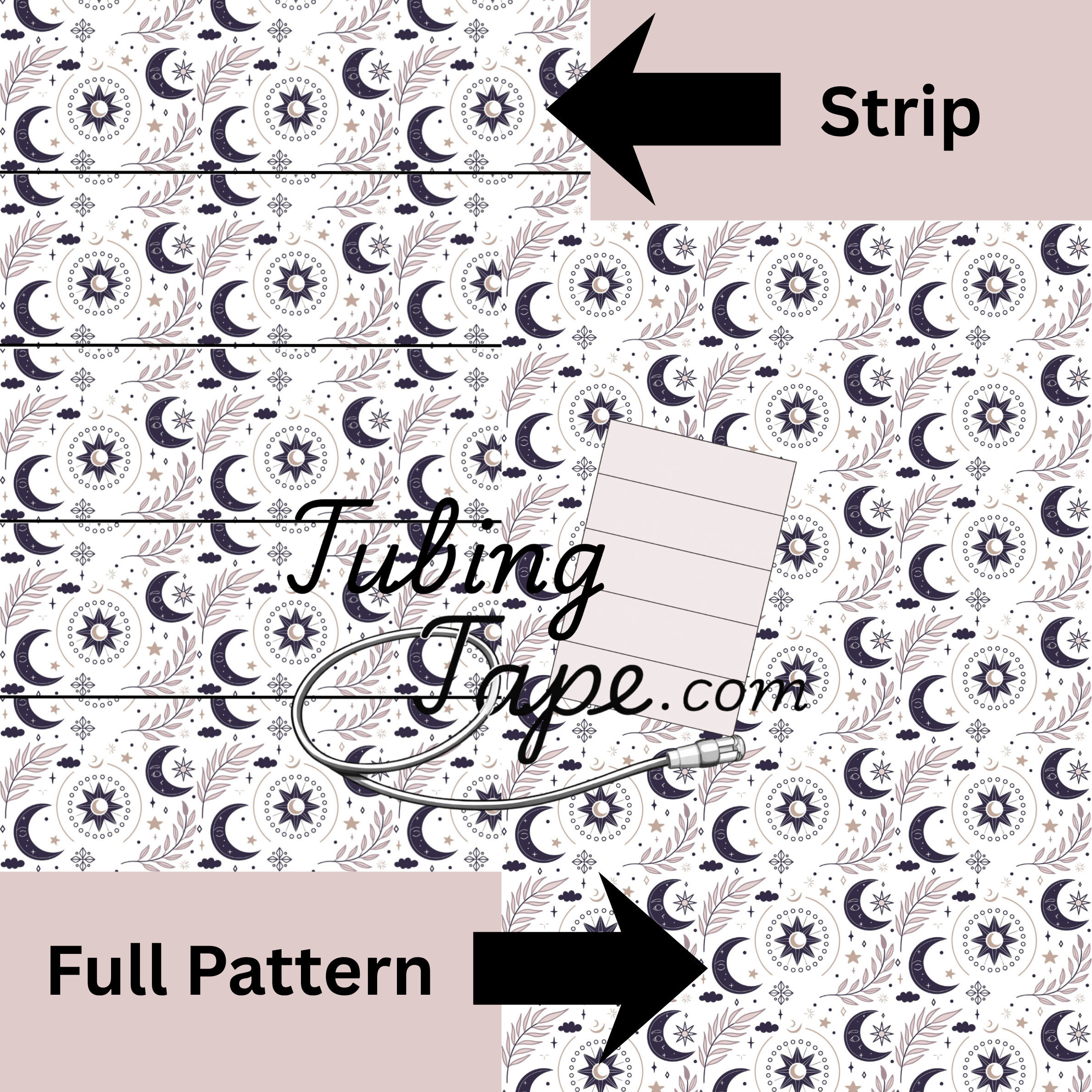 Celestial Crescent Tubing Tape Sheet