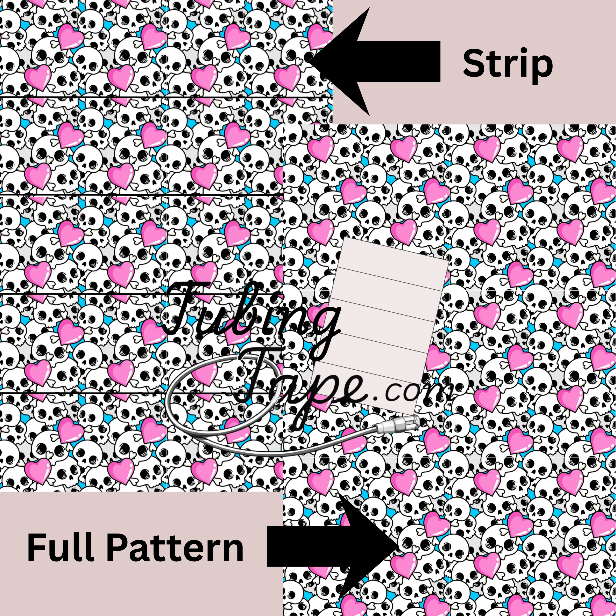 Skull Love Tubing Tape Sheet