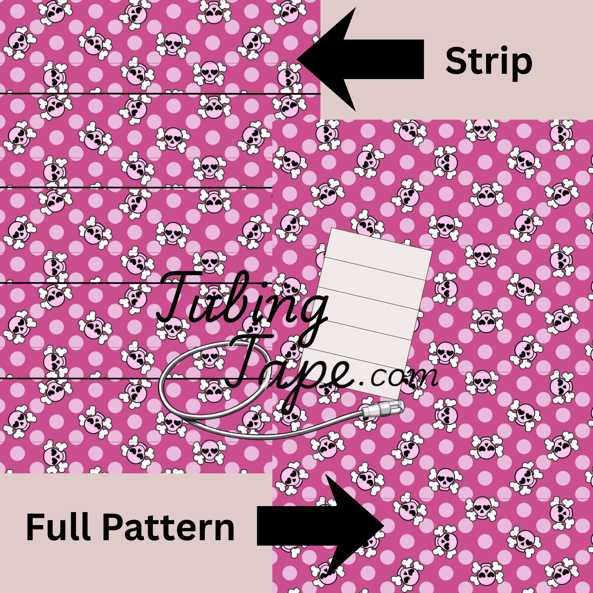 Pink Skull Tubing Tape Sheet