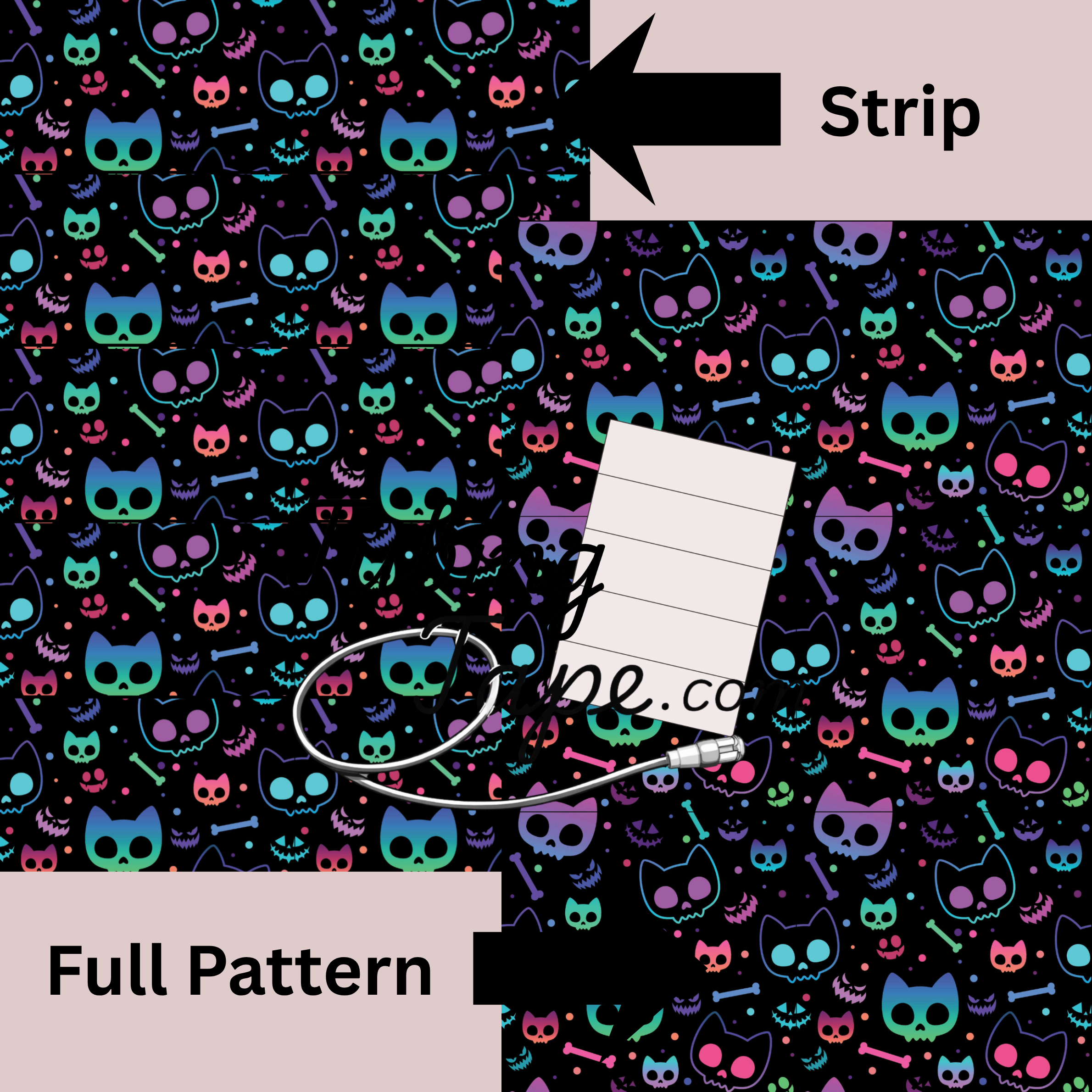 Gothic Cat Tubing Tape Sheet