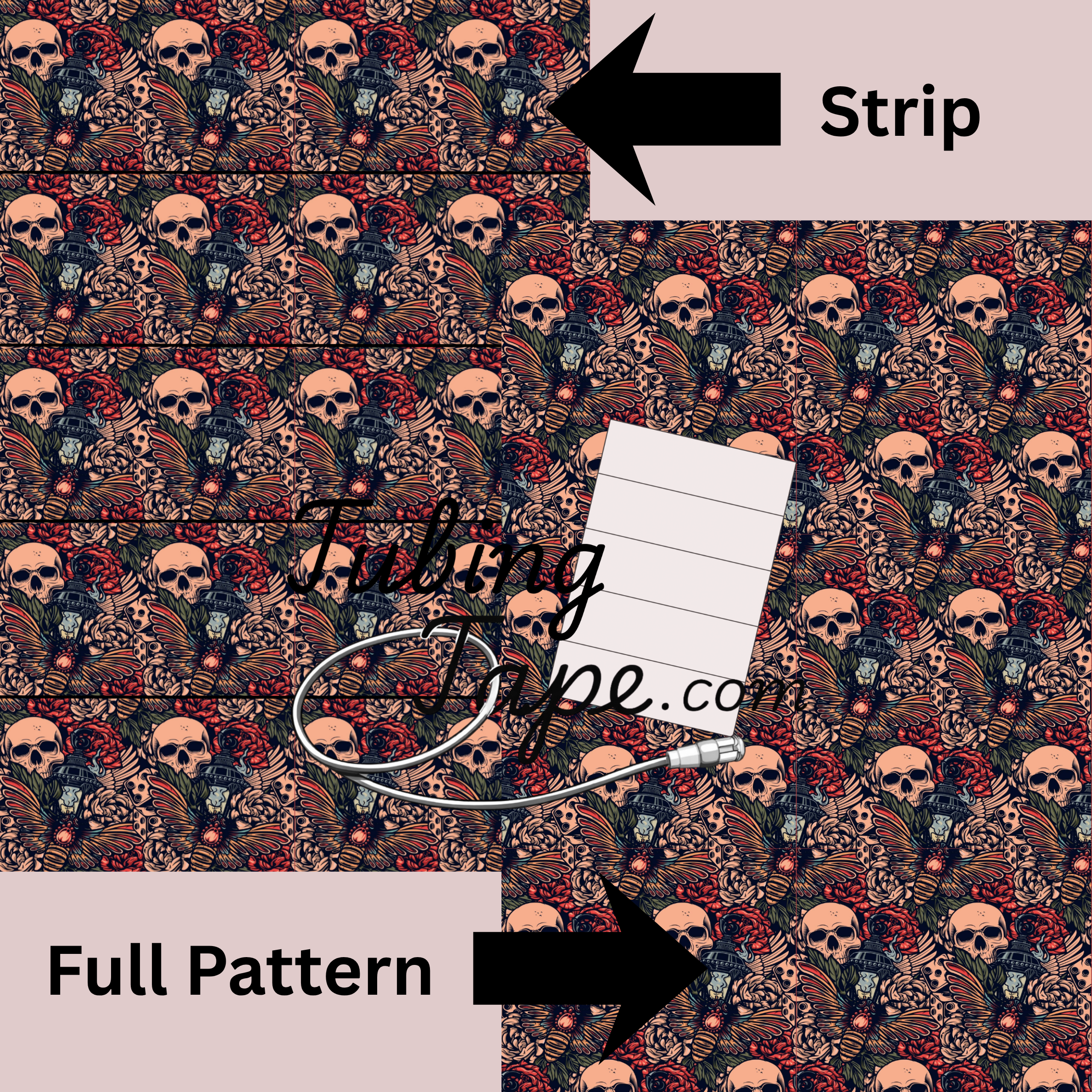 Moth/Skulls Tubing Tape Sheet