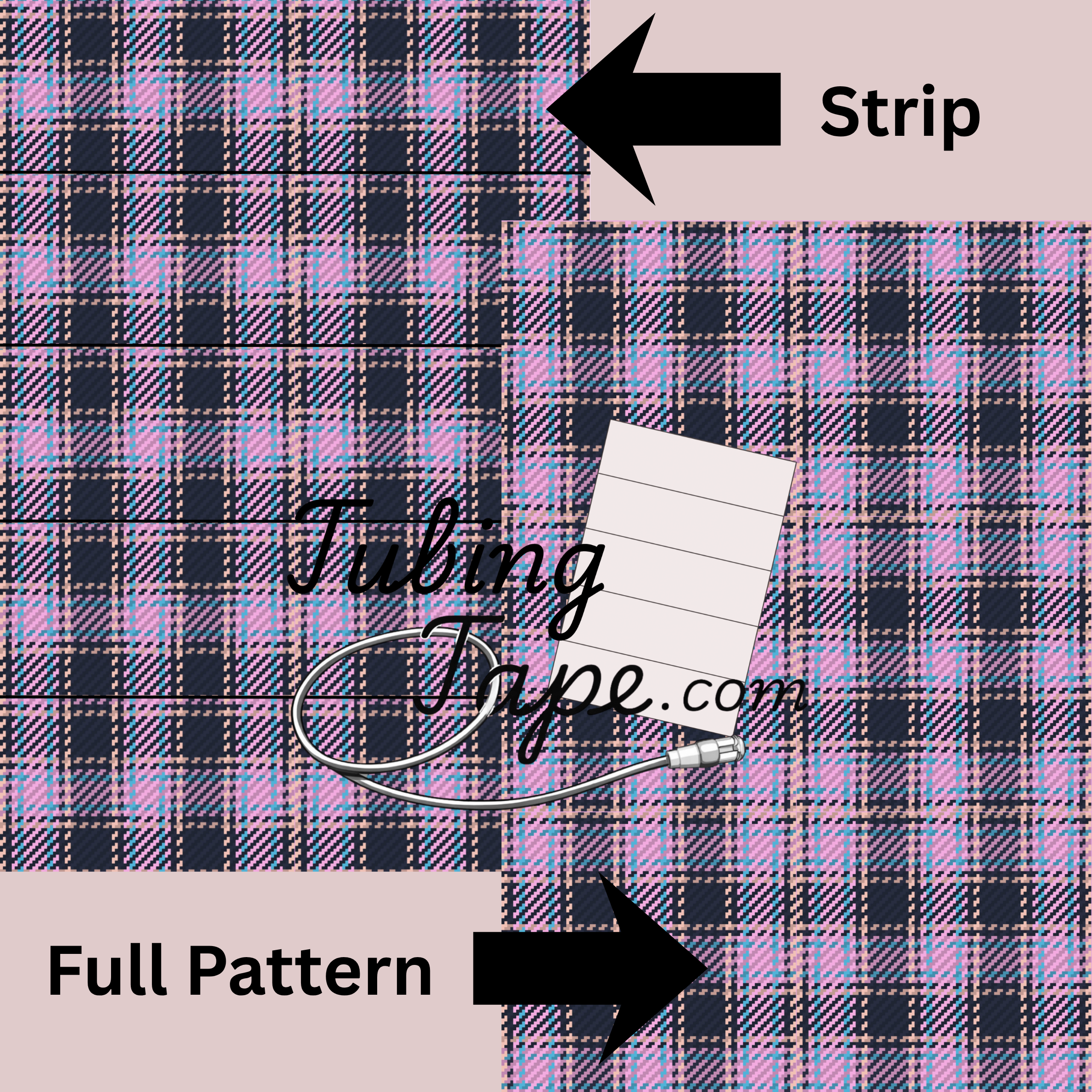 Pink Tartan Tubing Tape Sheet