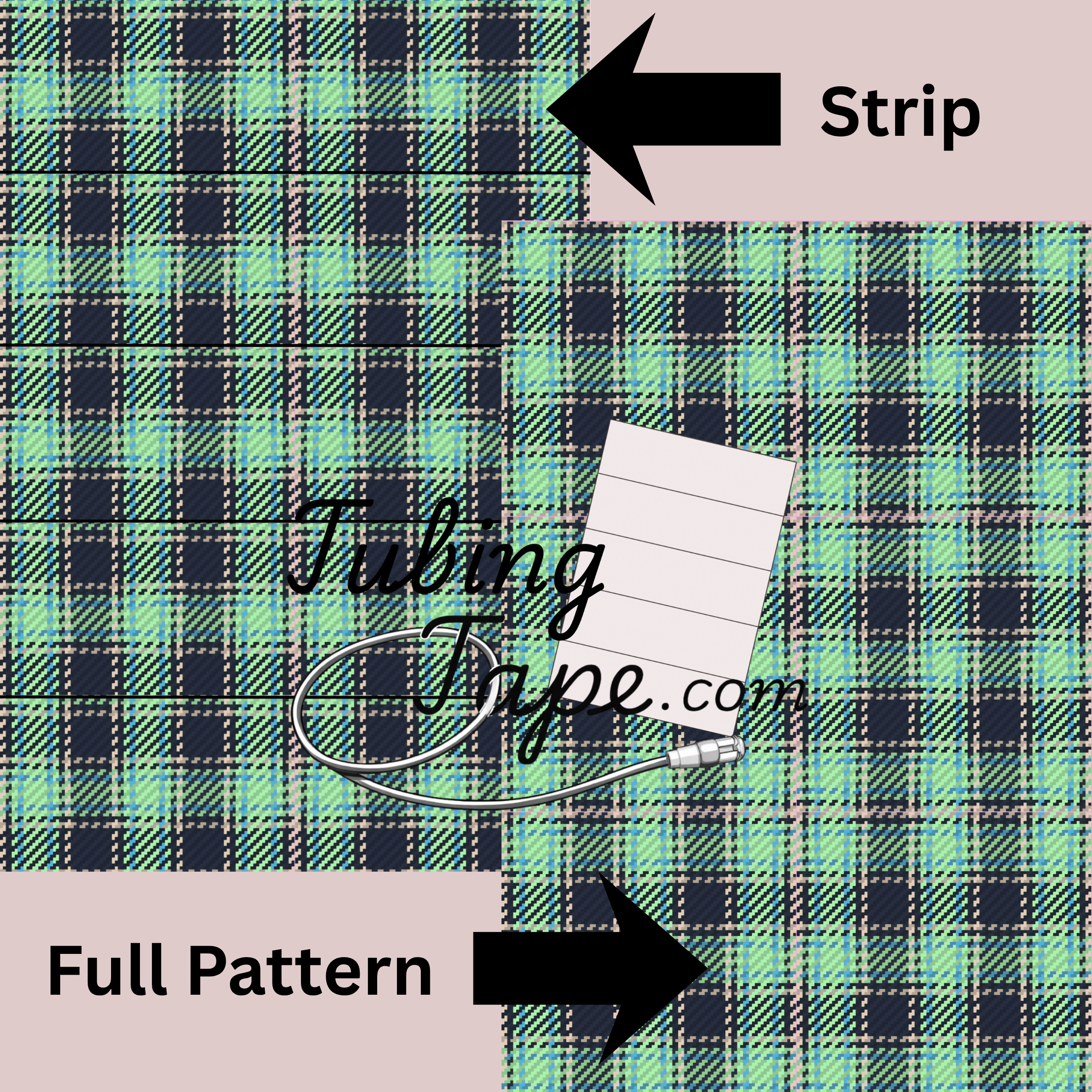 Green Tartan Tubing Tape Sheet