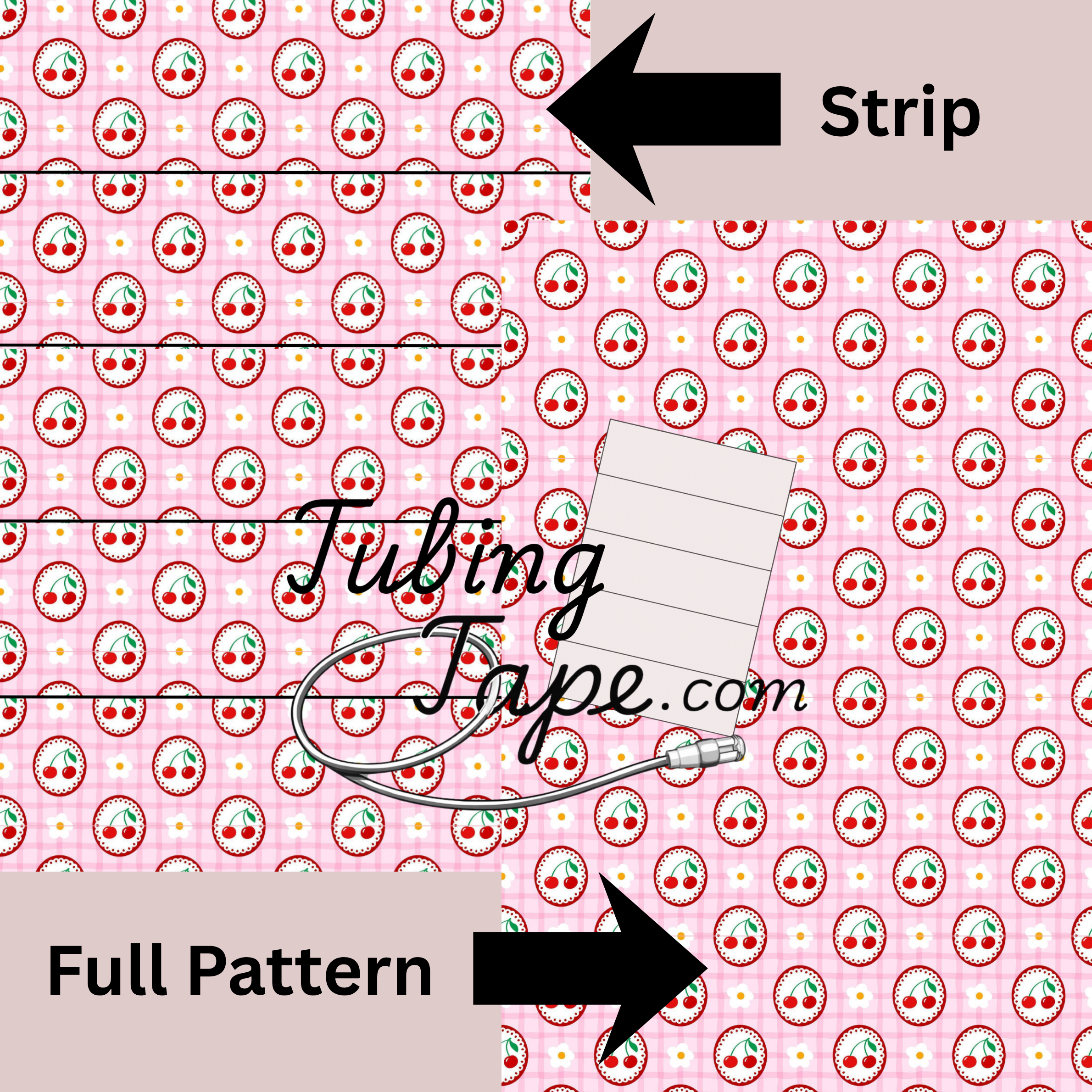 Cherry Coquette Tubing Tape Sheet