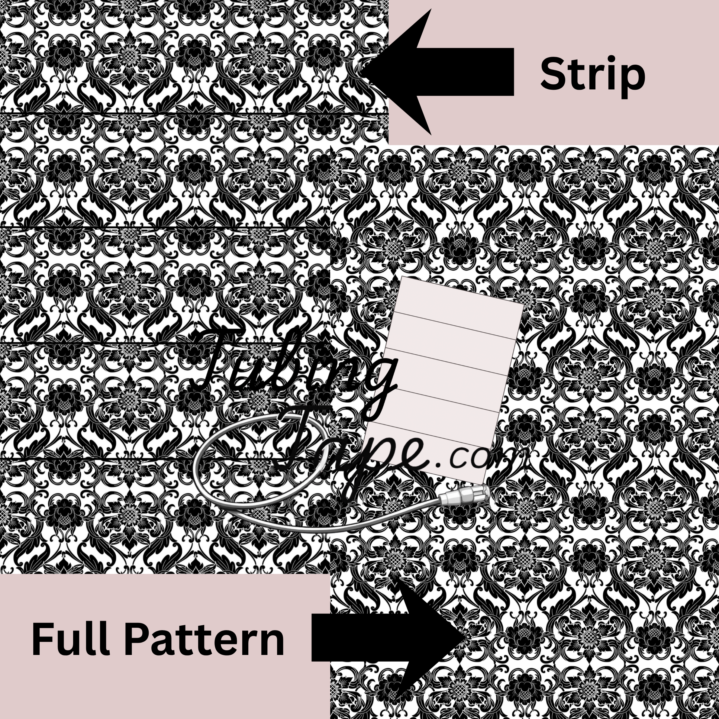 Goth Floral Tubing Tape Sheet