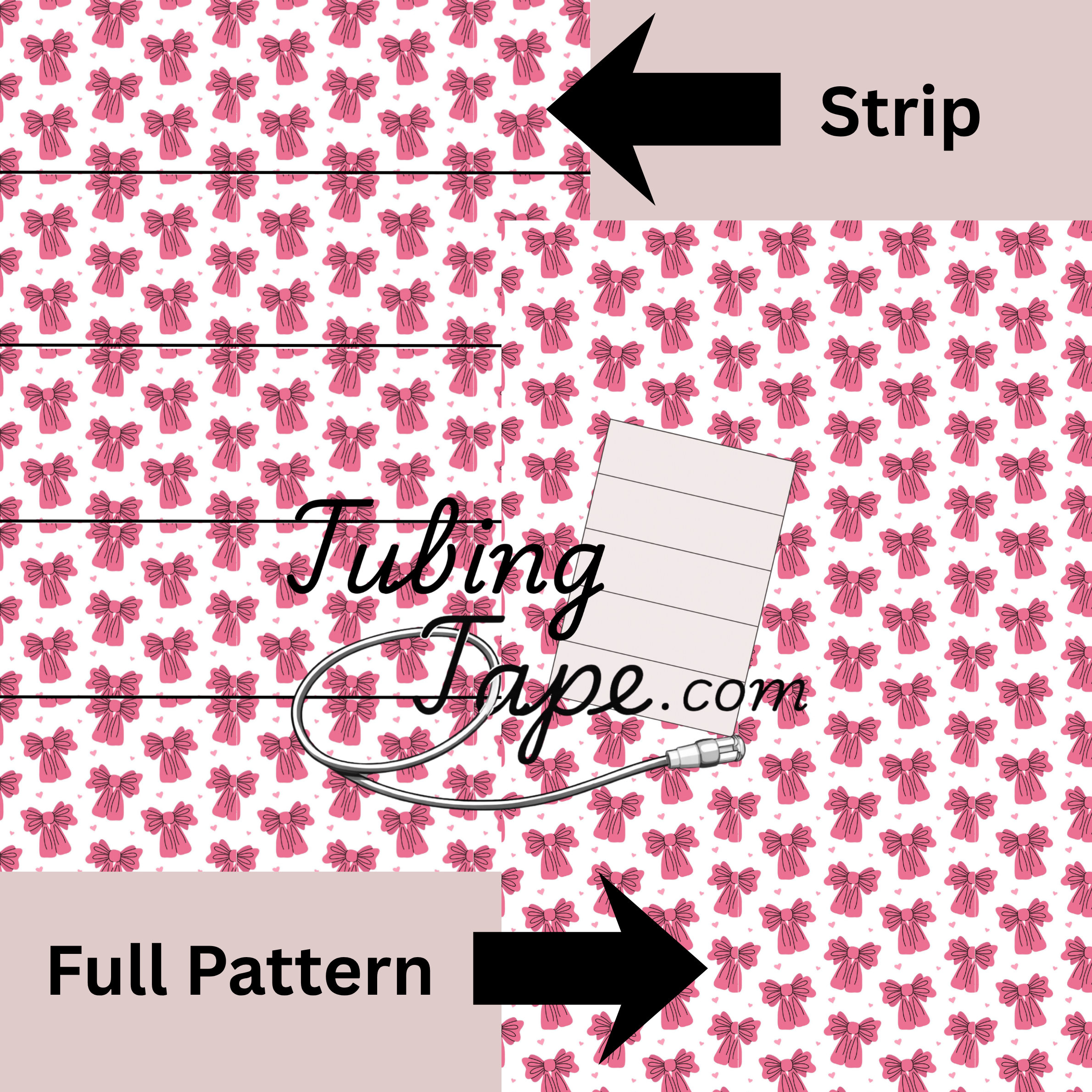 Pink Bows Tubing Tape Sheet