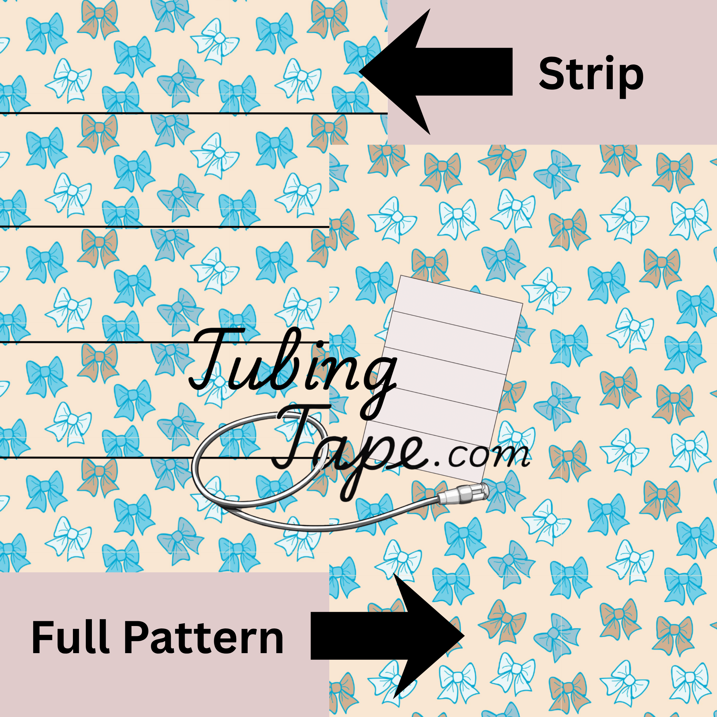 Blue Bows Tubing Tape Sheet