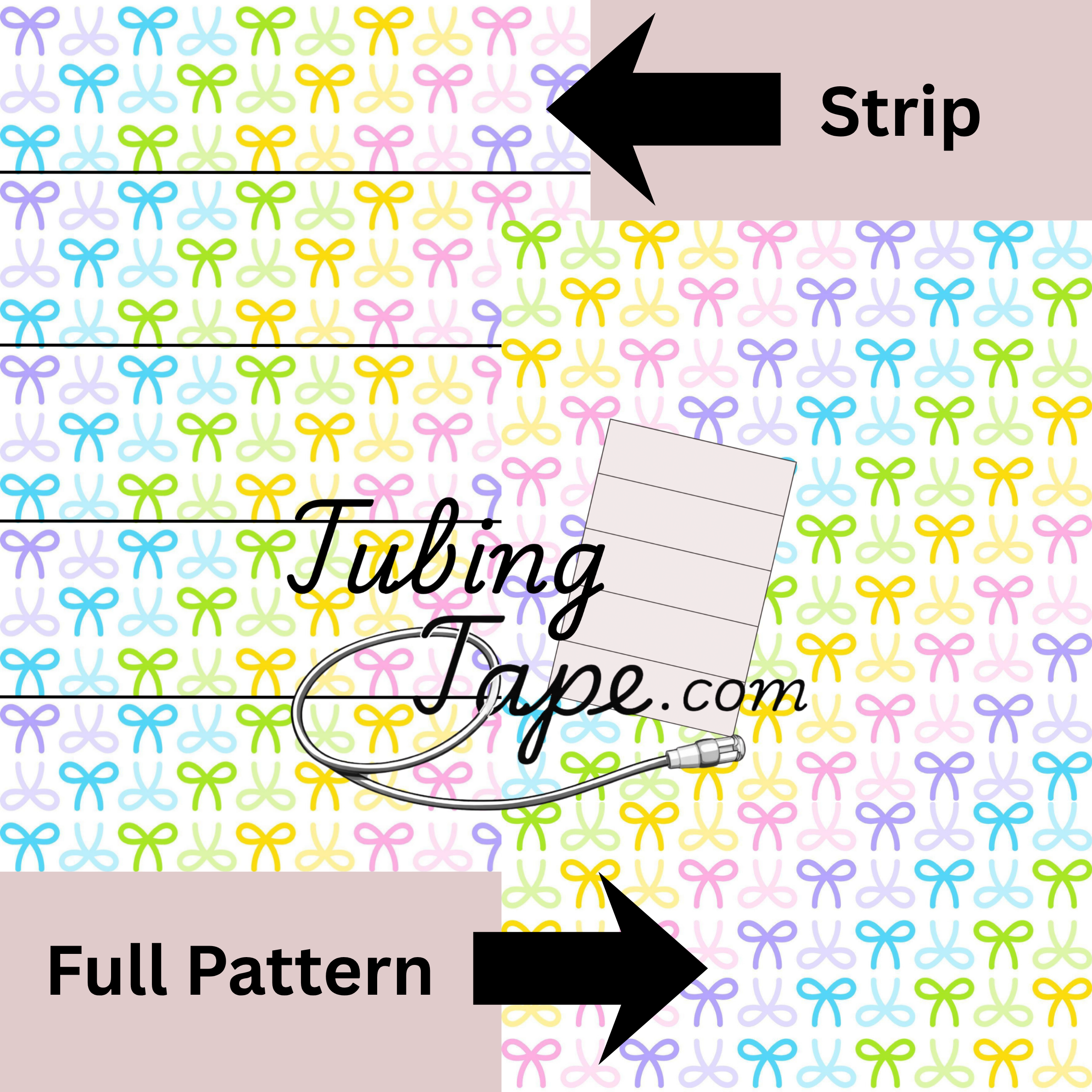 Rainbow Bows Tubing Tape Sheet