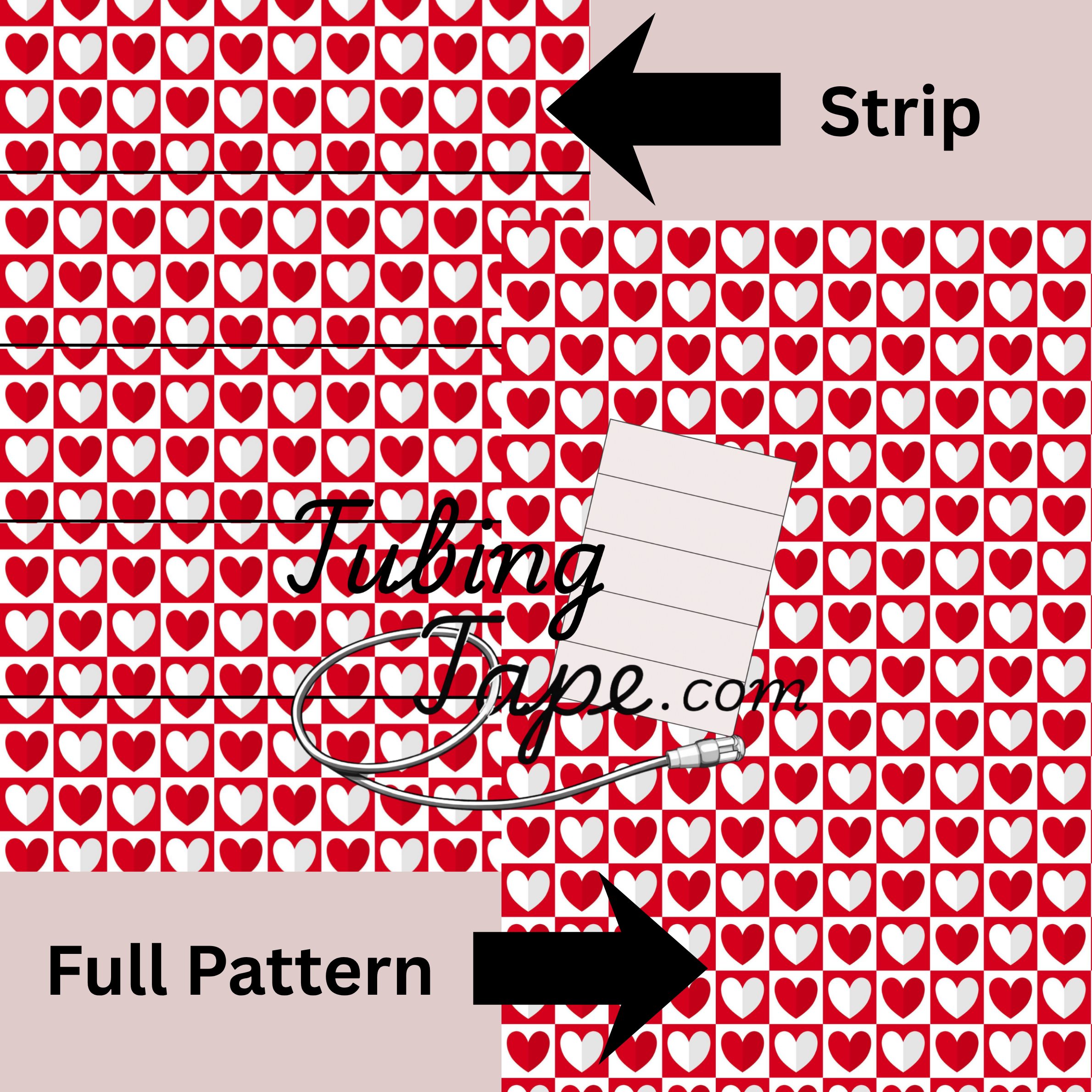 Check Hearts Tubing Tape Sheet