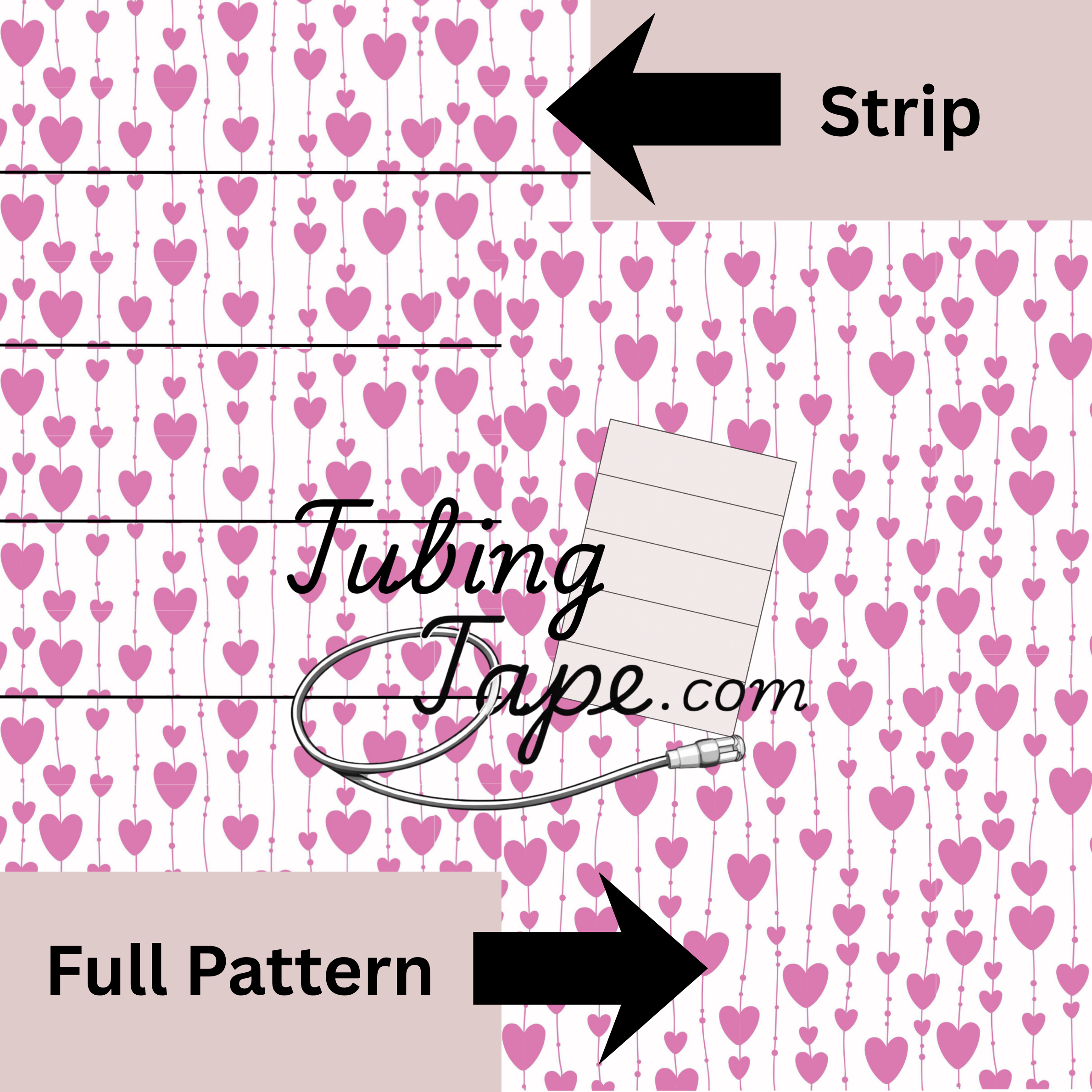 Hanging Hearts Tubing Tape Sheet