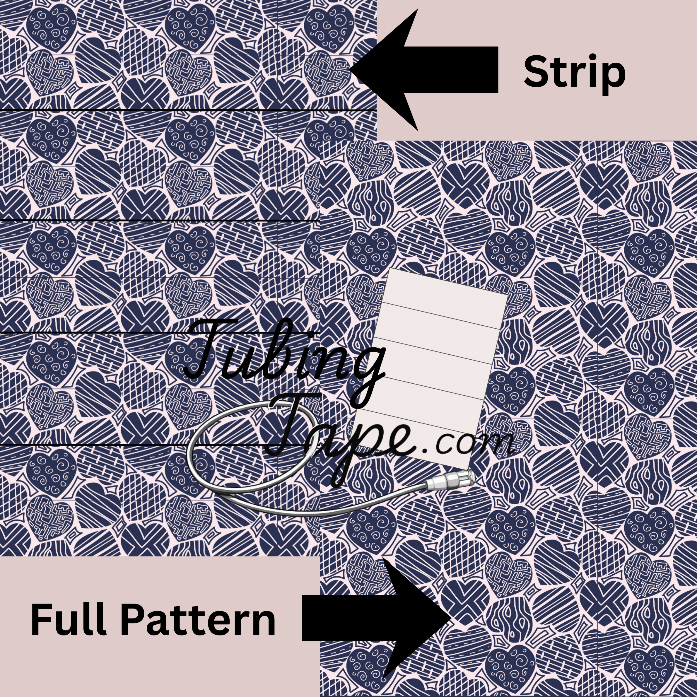 Blue Hearts Tubing Tape Sheet