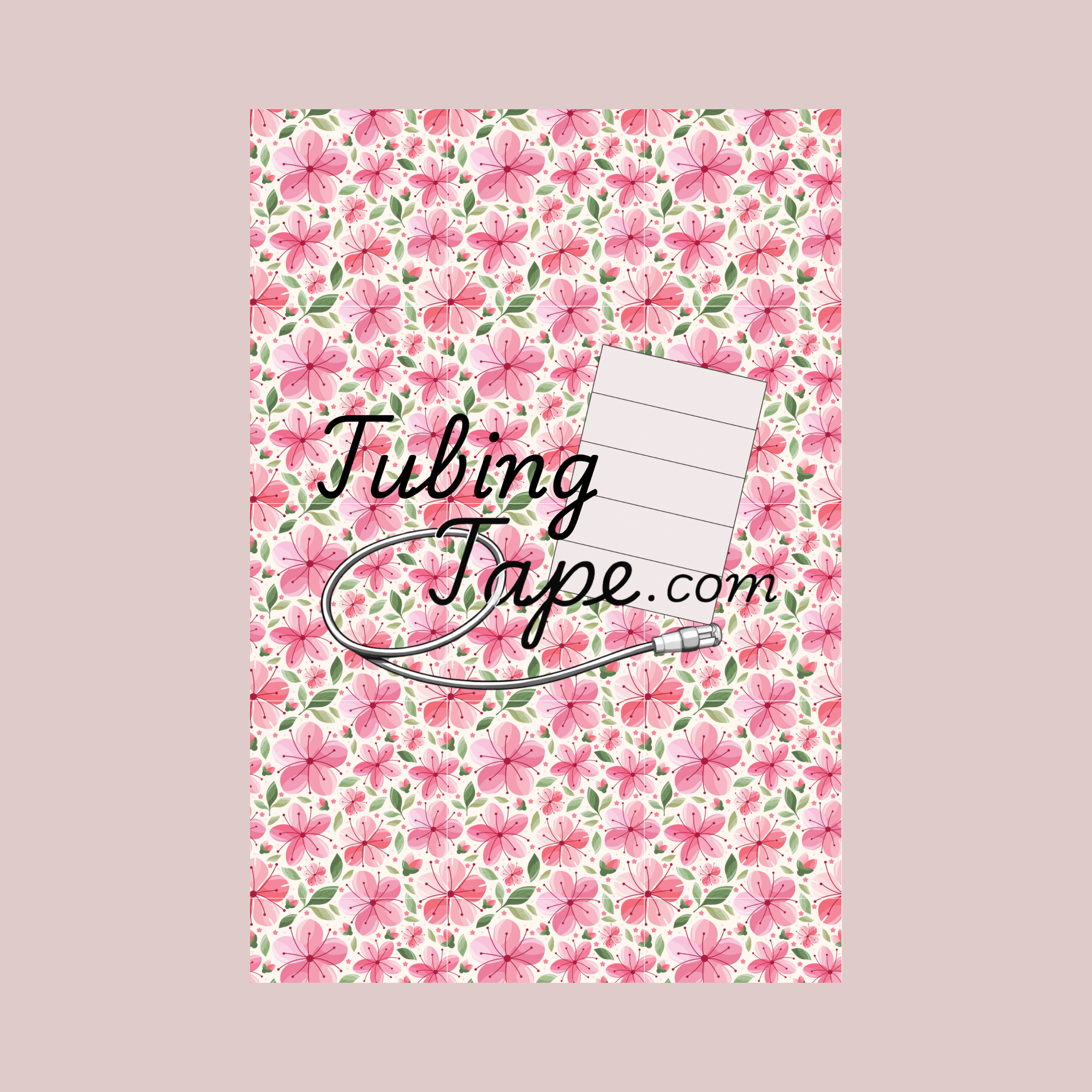Pink Floral Tubing Tape Sheet