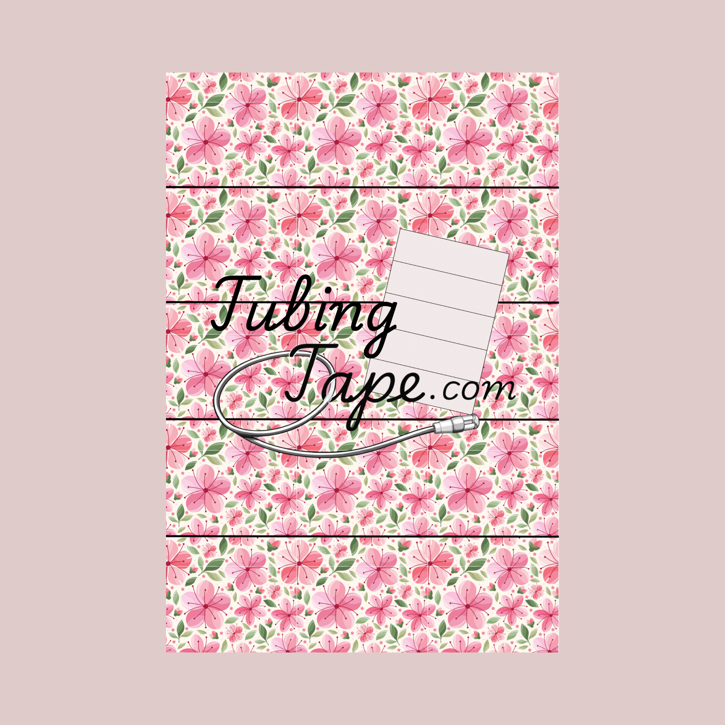 Pink Floral Tubing Tape Sheet